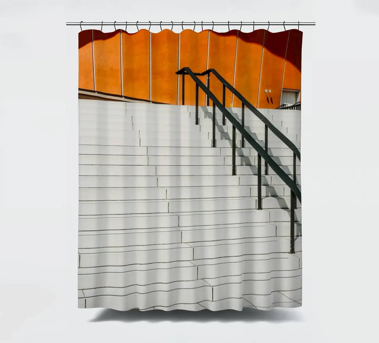 Orange Geometry – Shadows & Steps tenda da doccia da Thilo Grøsch
