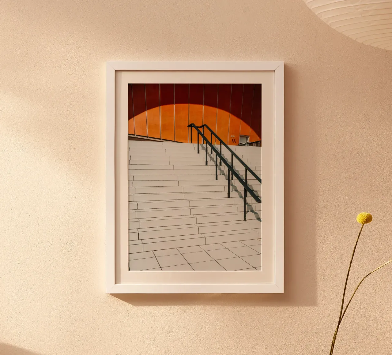 Orange Geometry – Shadows & Steps hahnemühle by Thilo Grøsch