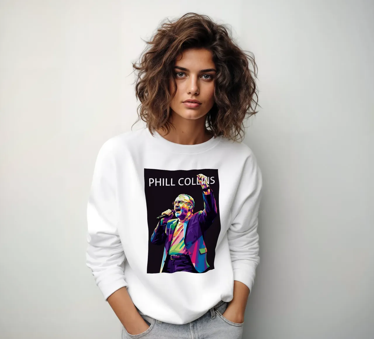 Phill Collins ritratto pop art #2 felpa da Hantamrata