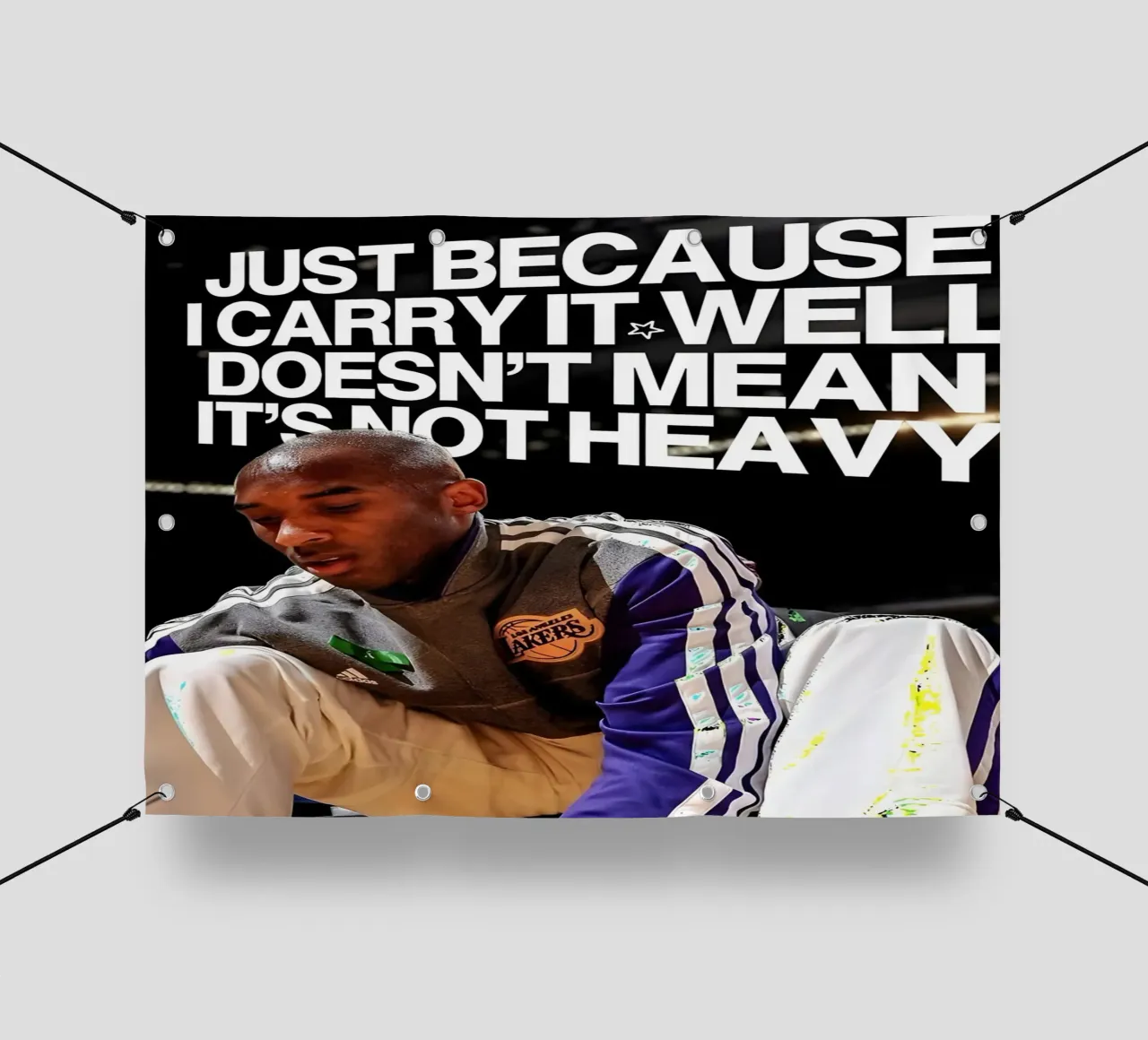 'JUST BECAUSE CARRY WELL DOESNT MEAN NOT HEAVY telo in pvc da Type & Tape