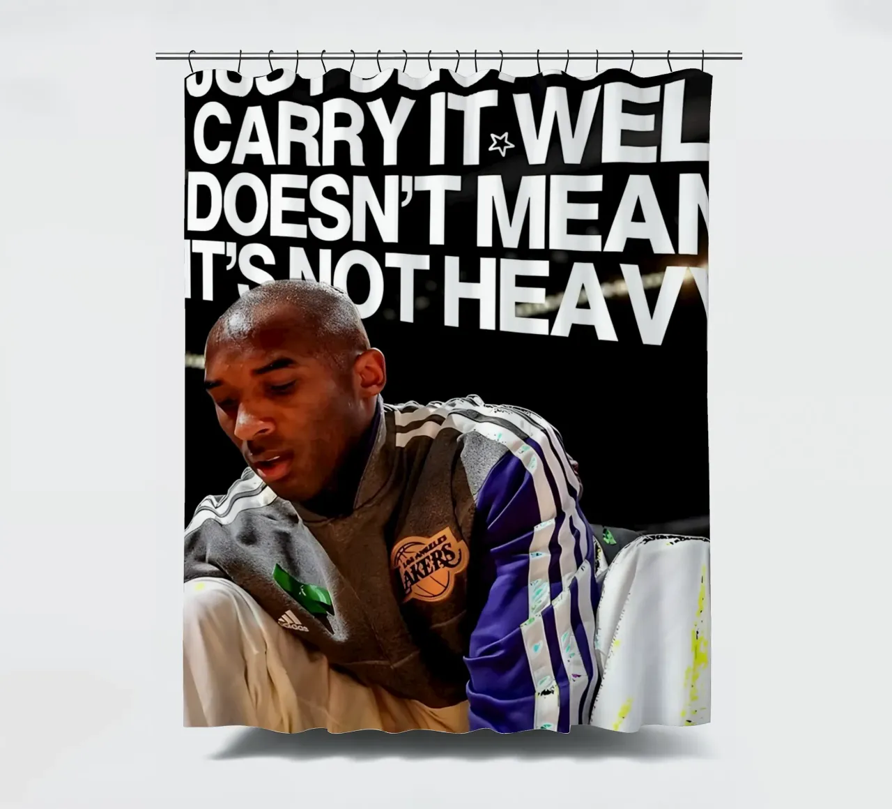 'JUST BECAUSE CARRY WELL DOESNT MEAN NOT HEAVY tenda da doccia da Type & Tape