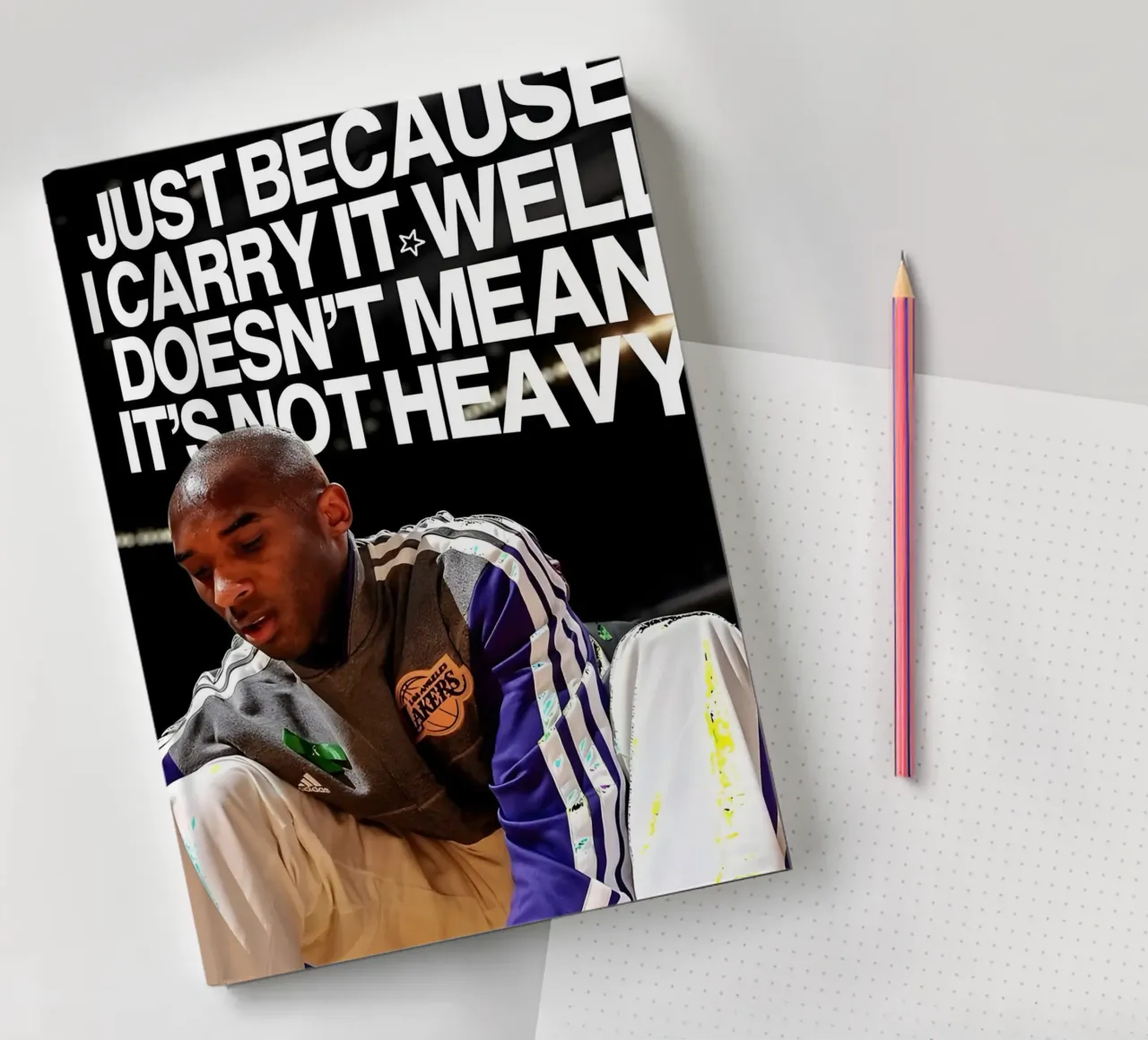 'JUST BECAUSE CARRY WELL DOESNT MEAN NOT HEAVY notebook by Type & Tape
