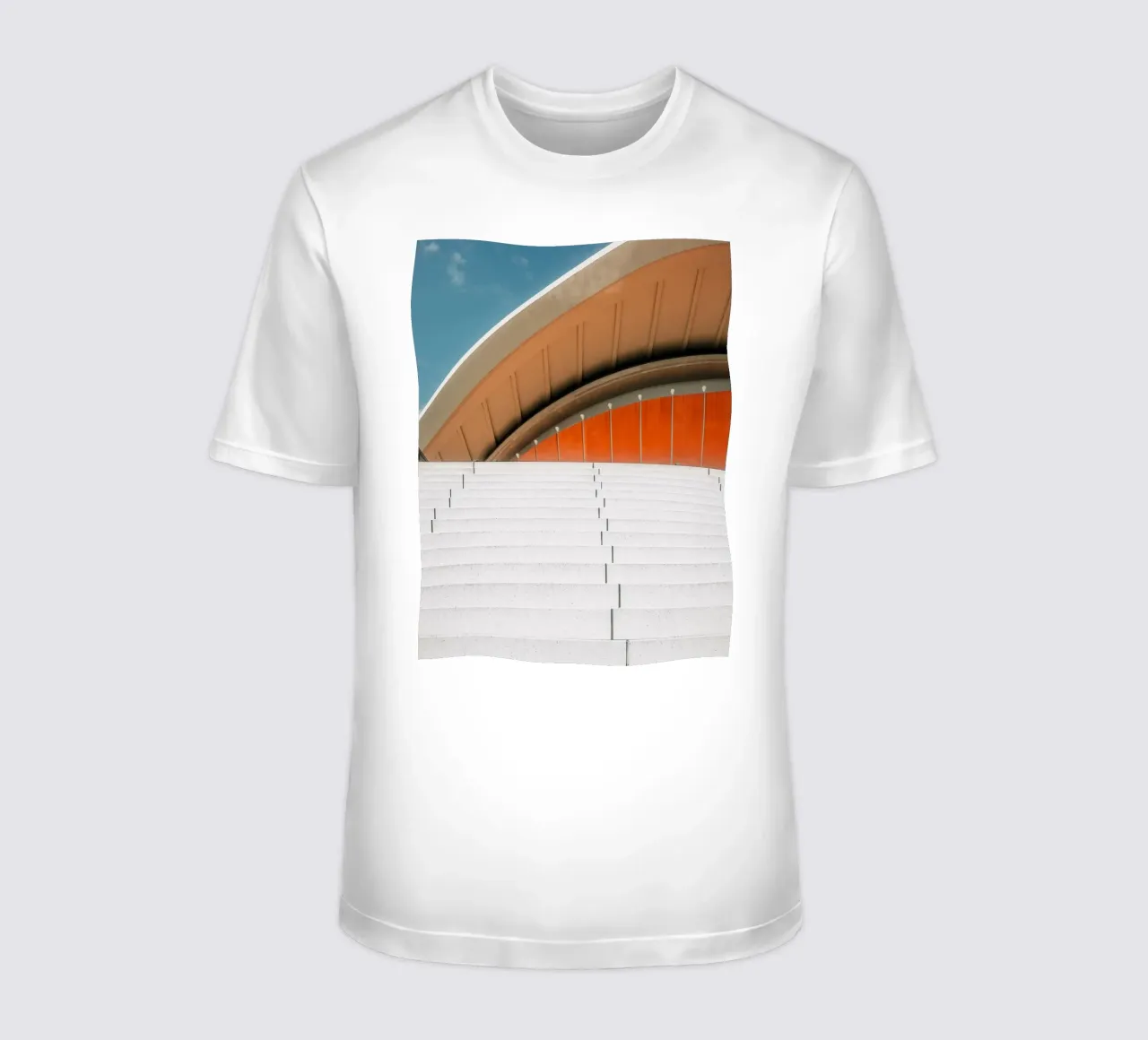 Orange Geometry – Steps in Contrast t-shirt da Thilo Grøsch