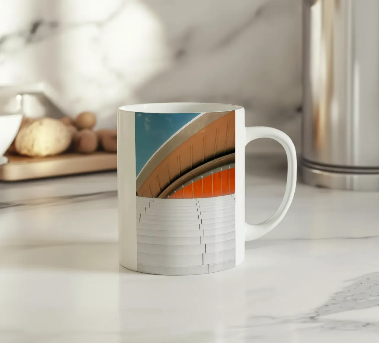 Orange Geometry – Steps in Contrast tazza in ceramica da Thilo Grøsch