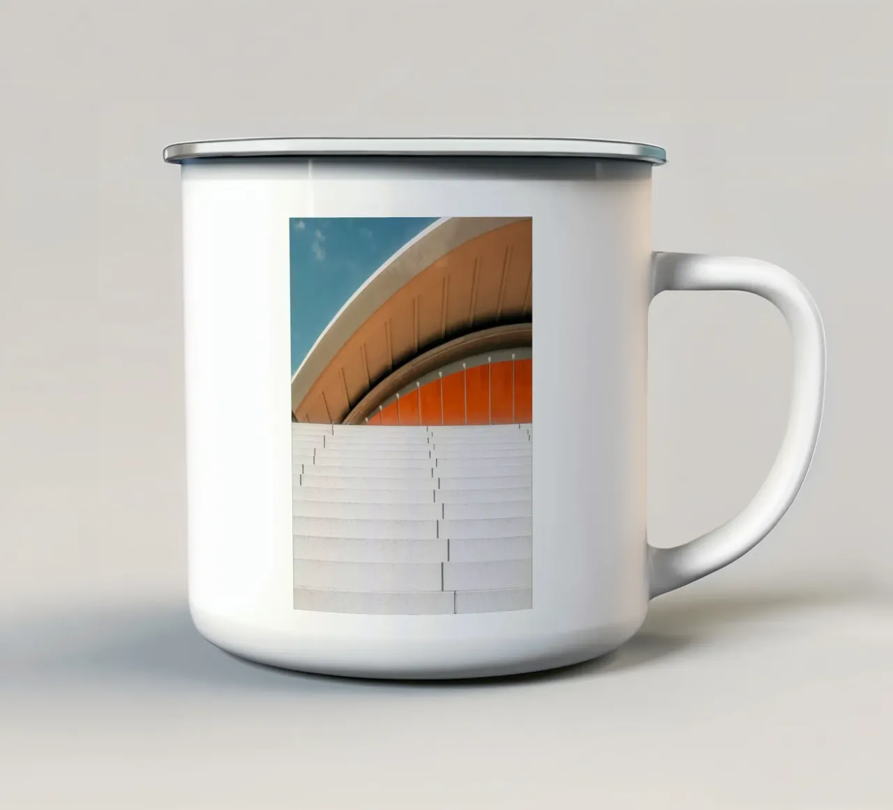 Orange Geometry – Steps in Contrast tazza in smalto da Thilo Grøsch