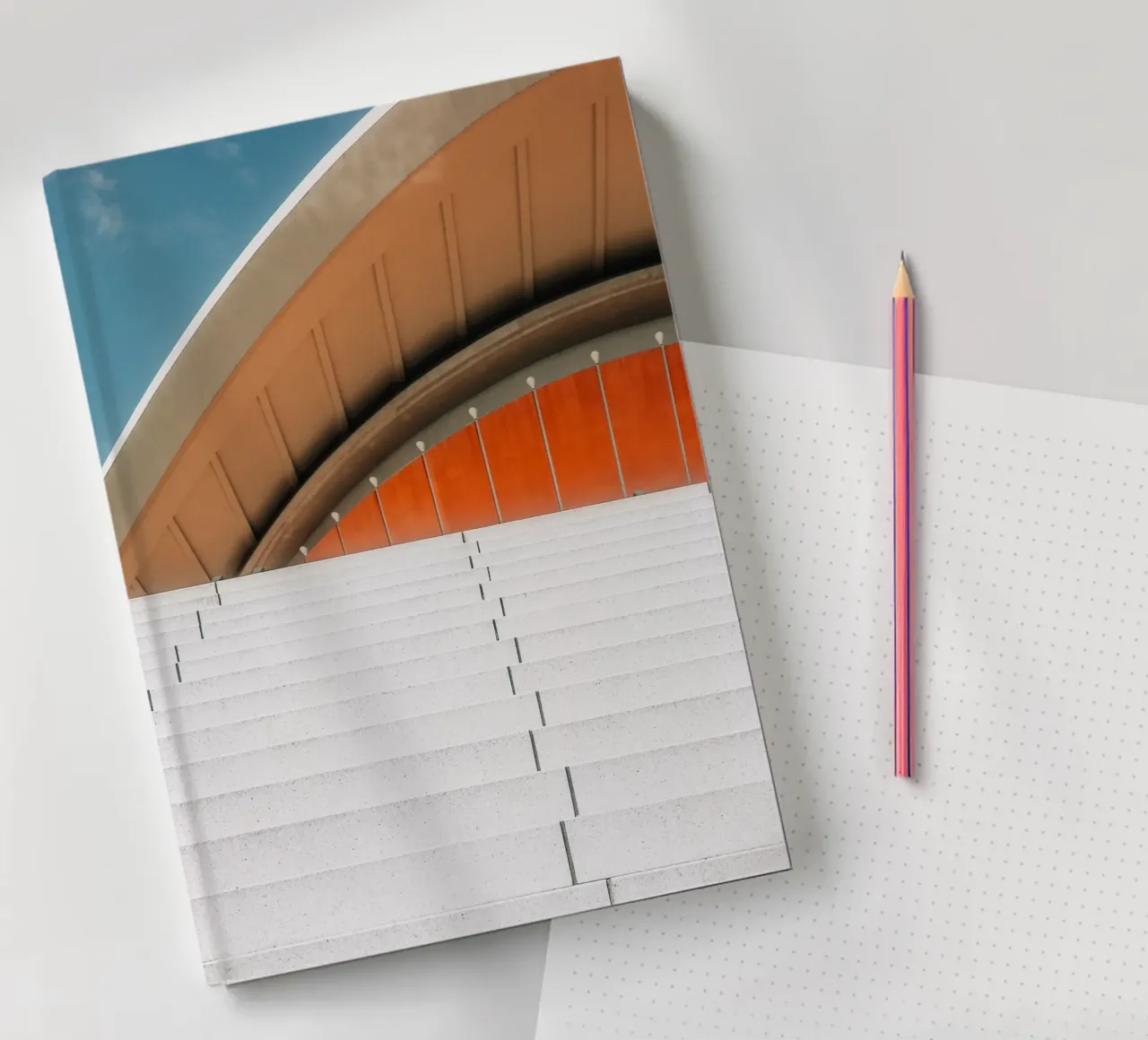 Orange Geometry – Steps in Contrast notebook by Thilo Grøsch
