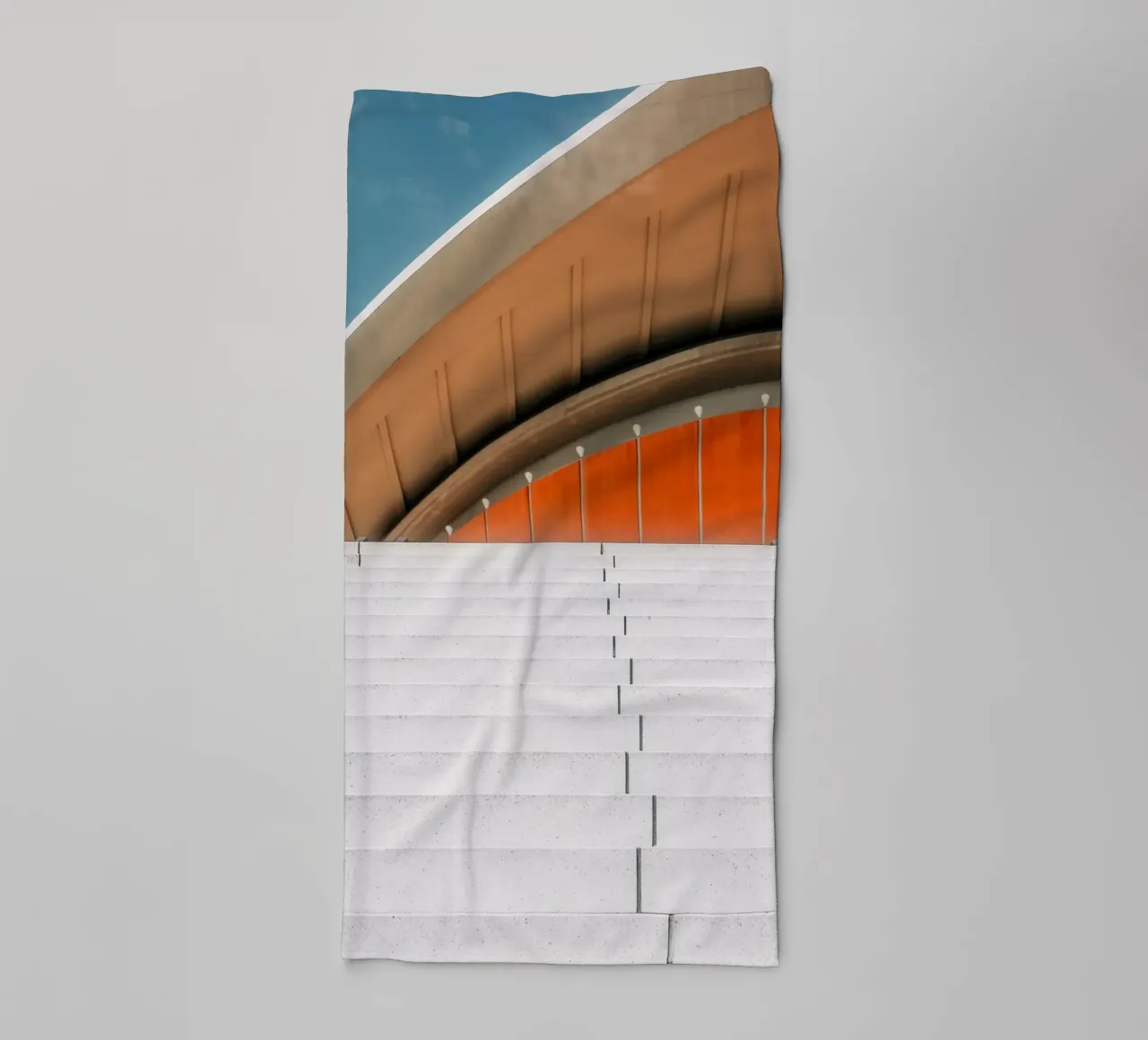 Orange Geometry – Steps in Contrast towel by Thilo Grøsch