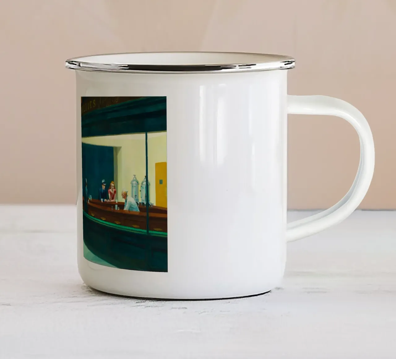 Nighthawks, 1942 tazza in smalto da Mollie Pollard