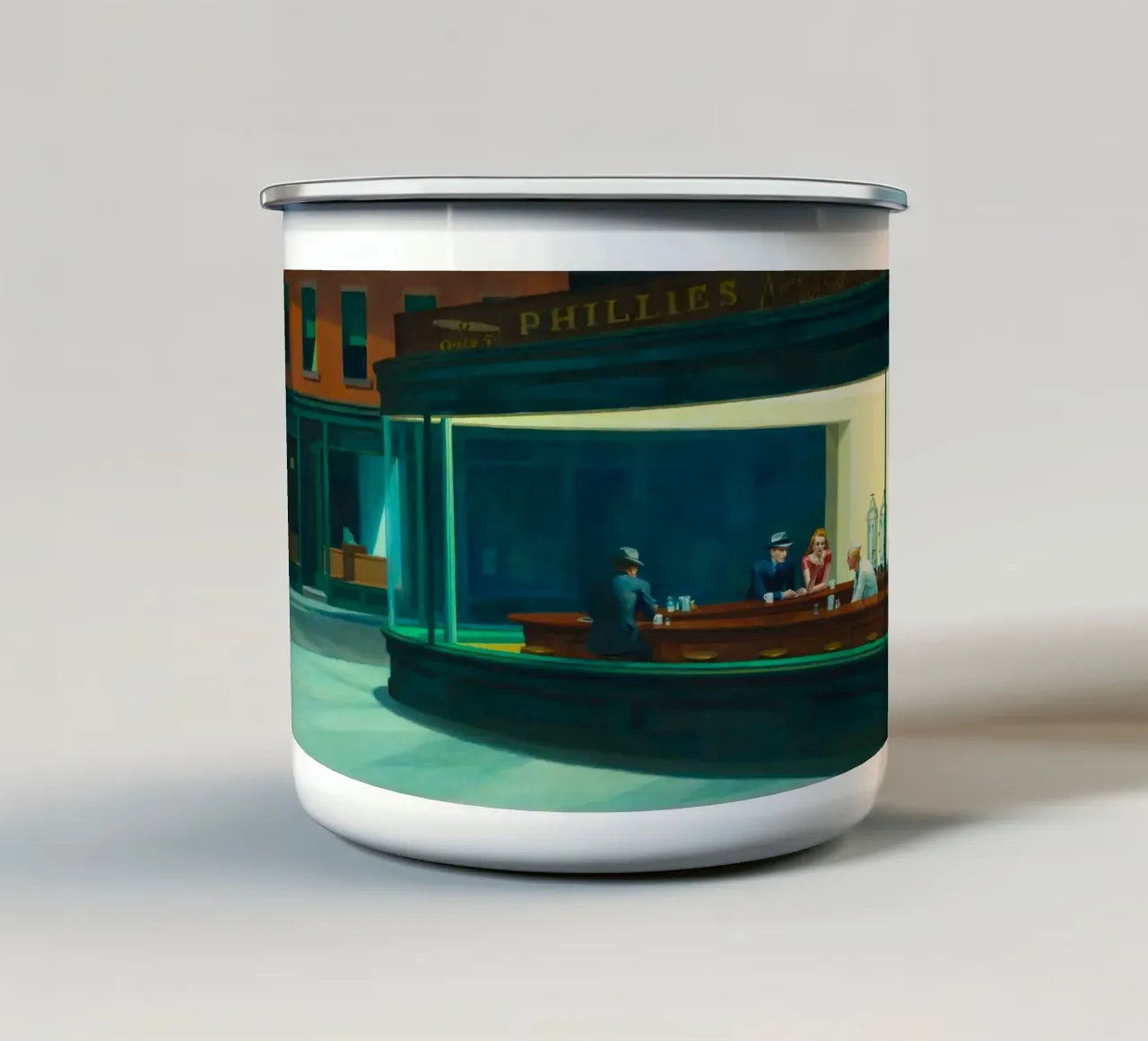 Nighthawks, 1942 tazza in smalto da Mollie Pollard