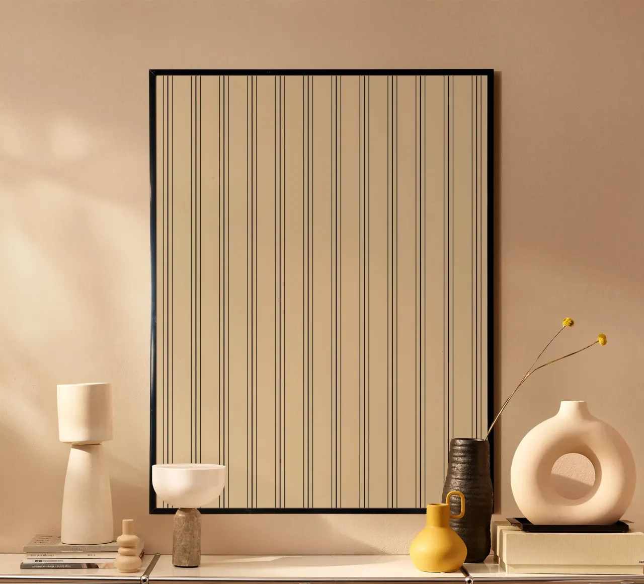 Minimal Classic Scandi Linee miste | Nero su Beige carta hahnemühle da Beauty in Simplicity