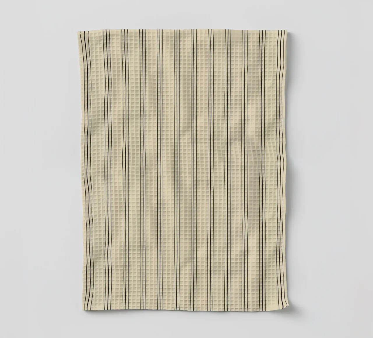 Minimal Classic Scandi Linee miste | Nero su Beige canovaccio da cucina da Beauty in Simplicity