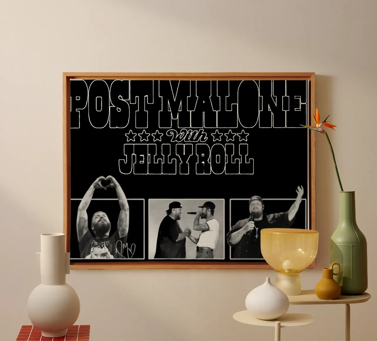 Camiseta Post Malone & Jelly Roll Essential lienzo con Marco flotante de igoshdesigns