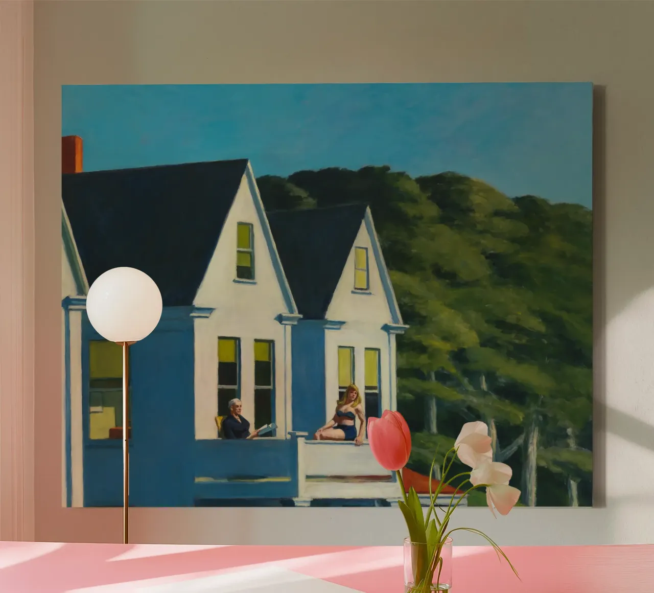 Second Story Zonlicht, 1960 canvas met Baklijst van Mollie Pollard