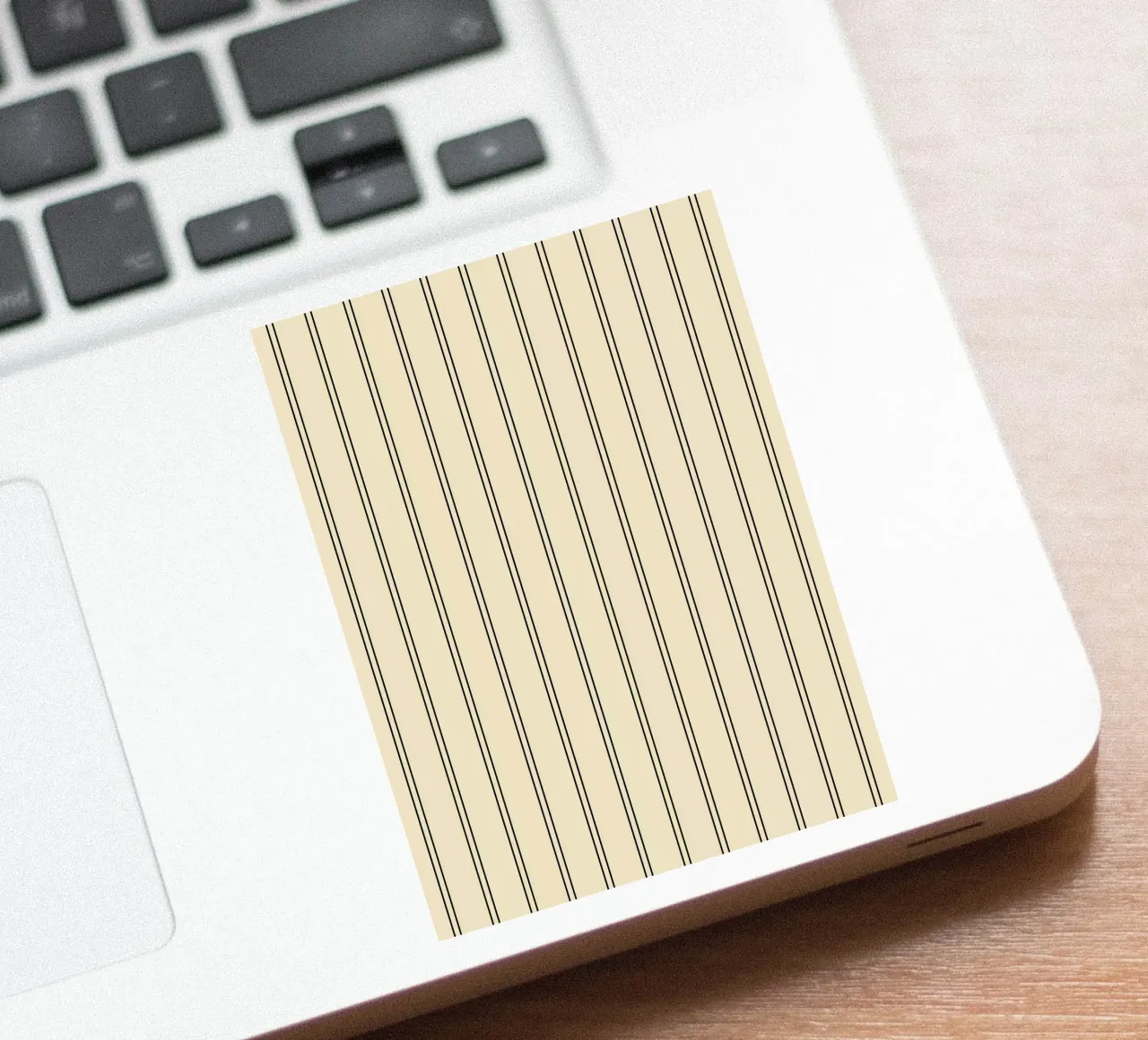 Minimal Basic Classic a doppie strisce nero su beige adesivo da Beauty in Simplicity