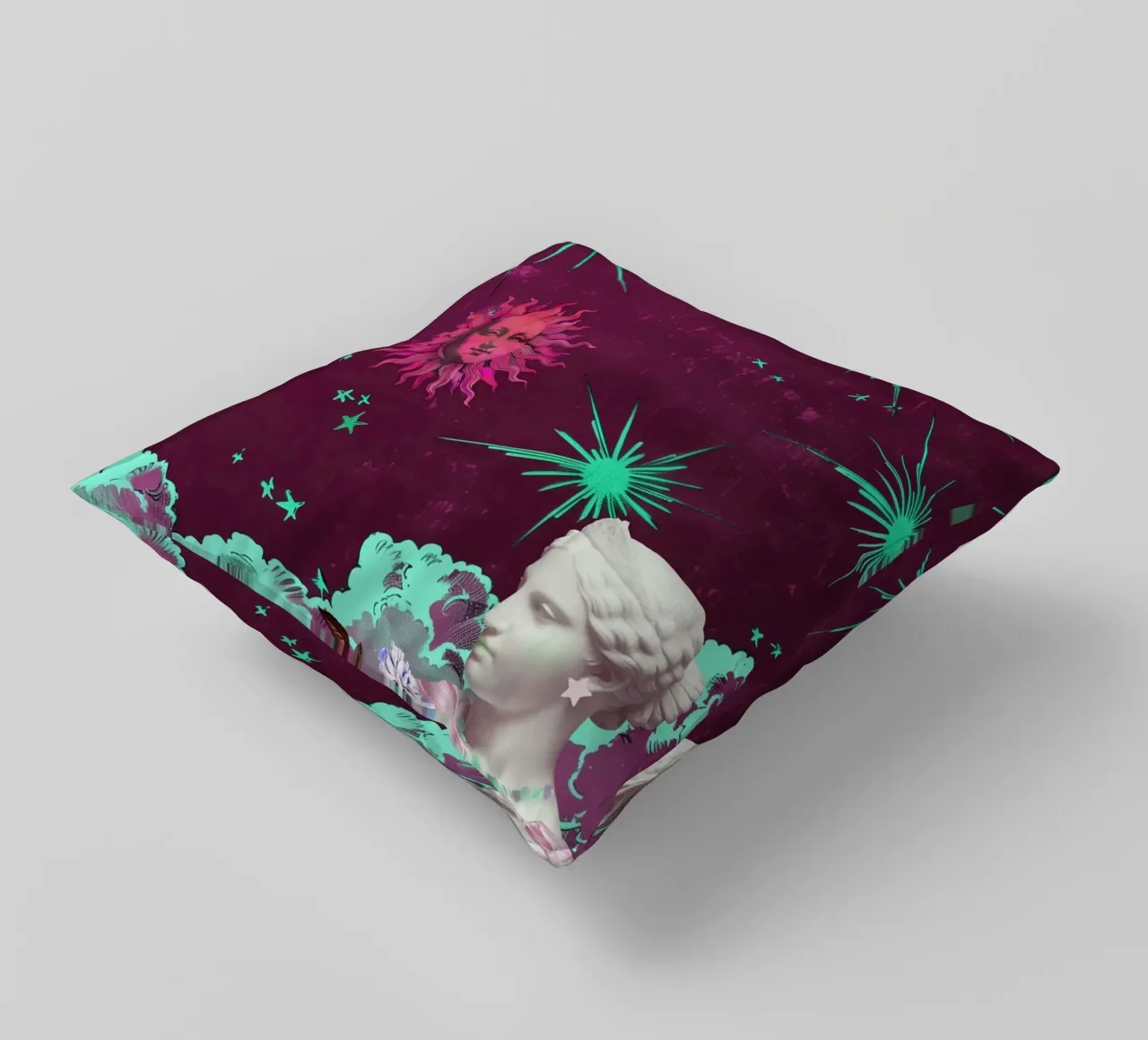 Purple Celestial Maximalist Art cuscino da GraceDigitalArtCo