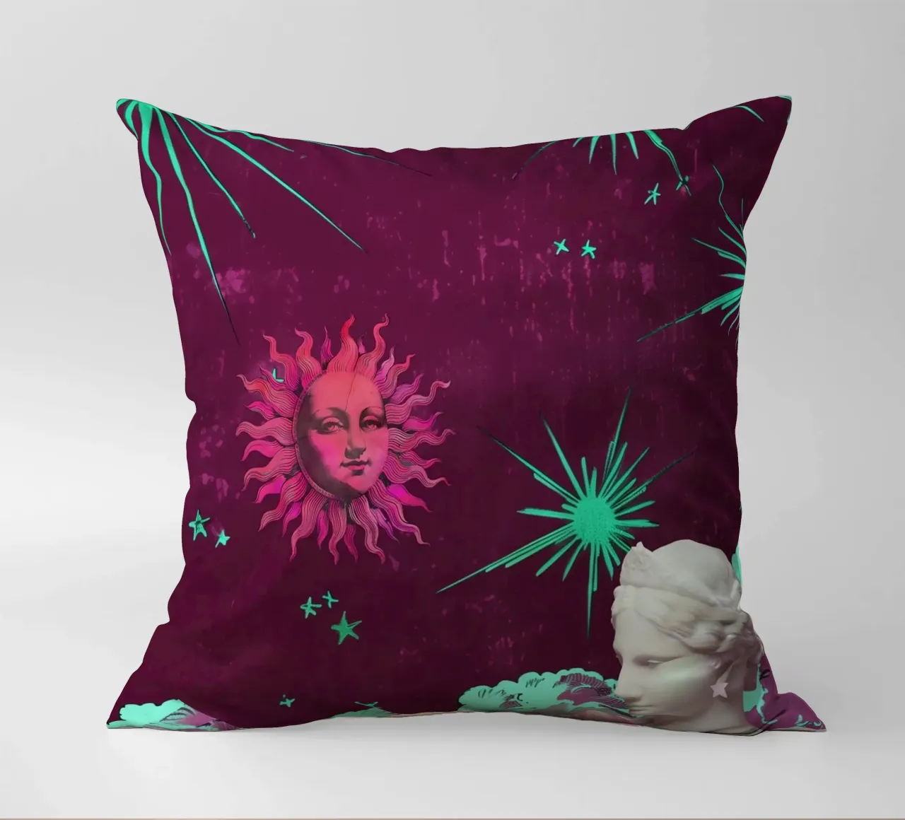 Purple Celestial Maximalist Art cuscino da GraceDigitalArtCo