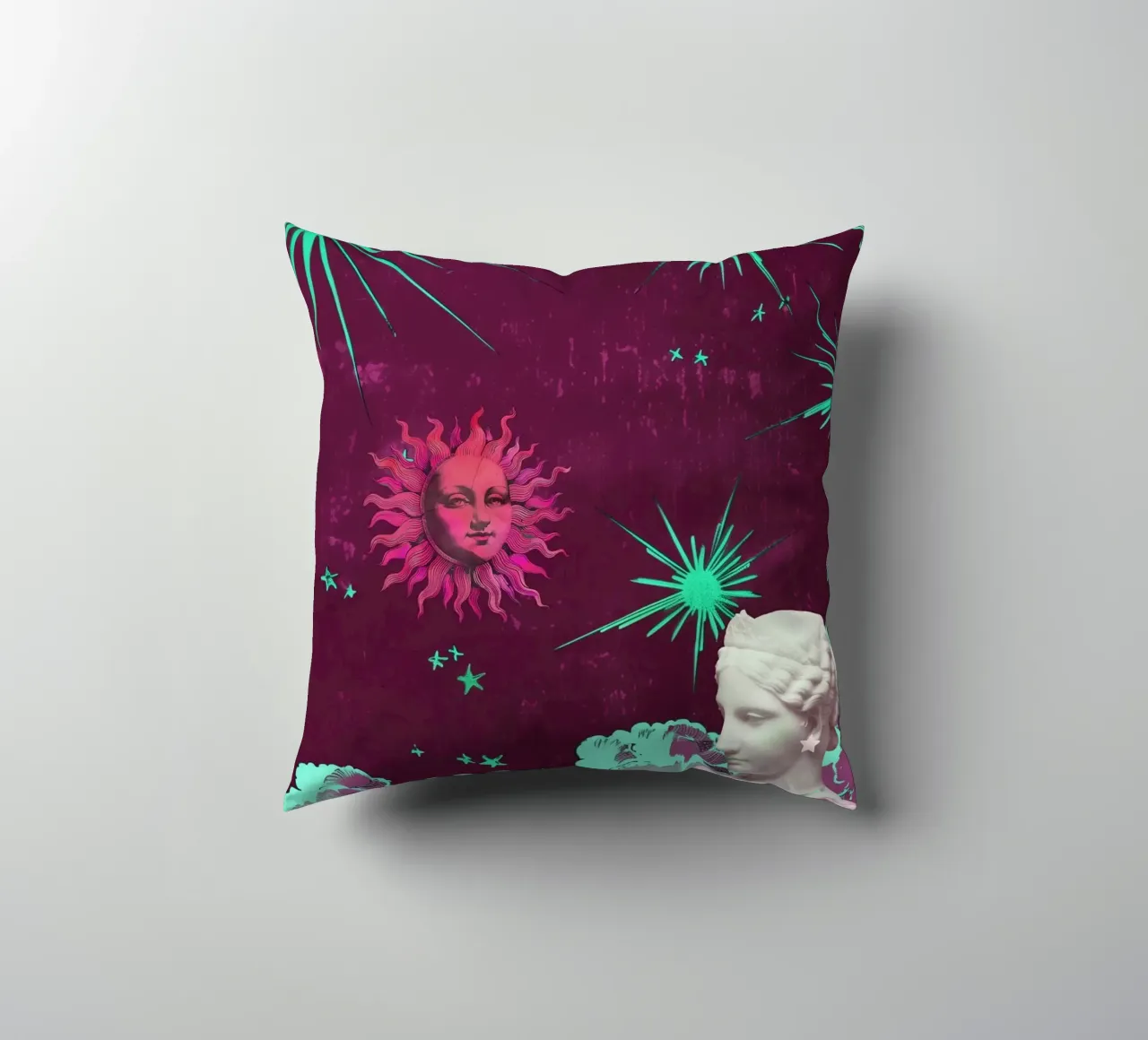 Purple Celestial Maximalist Art cuscino da GraceDigitalArtCo