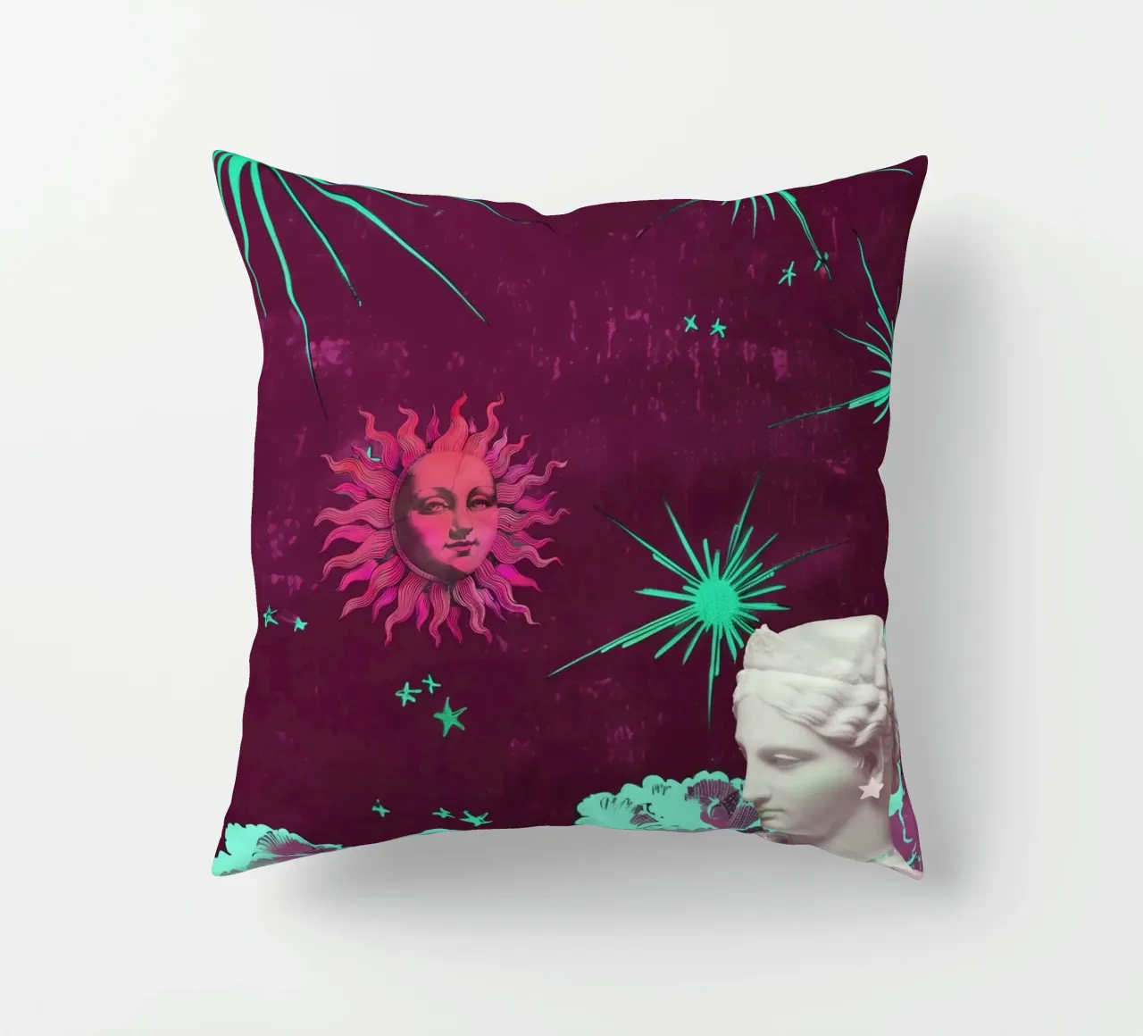 Purple Celestial Maximalist Art cuscino da GraceDigitalArtCo
