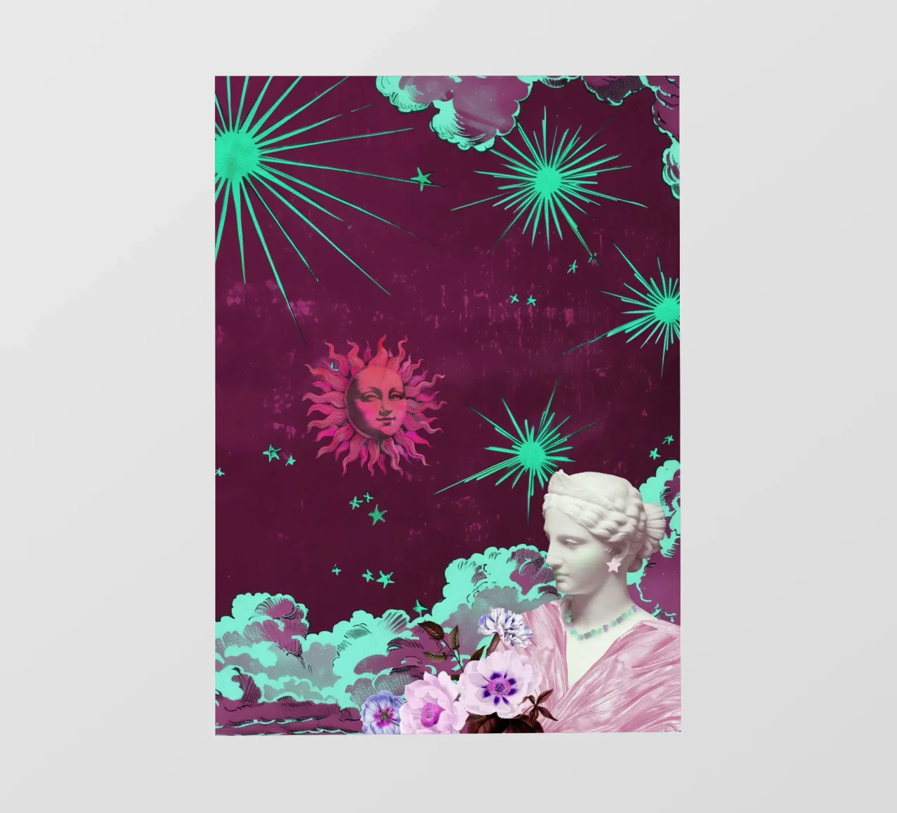 Purple Celestial Maximalist Art telo in pvc da GraceDigitalArtCo