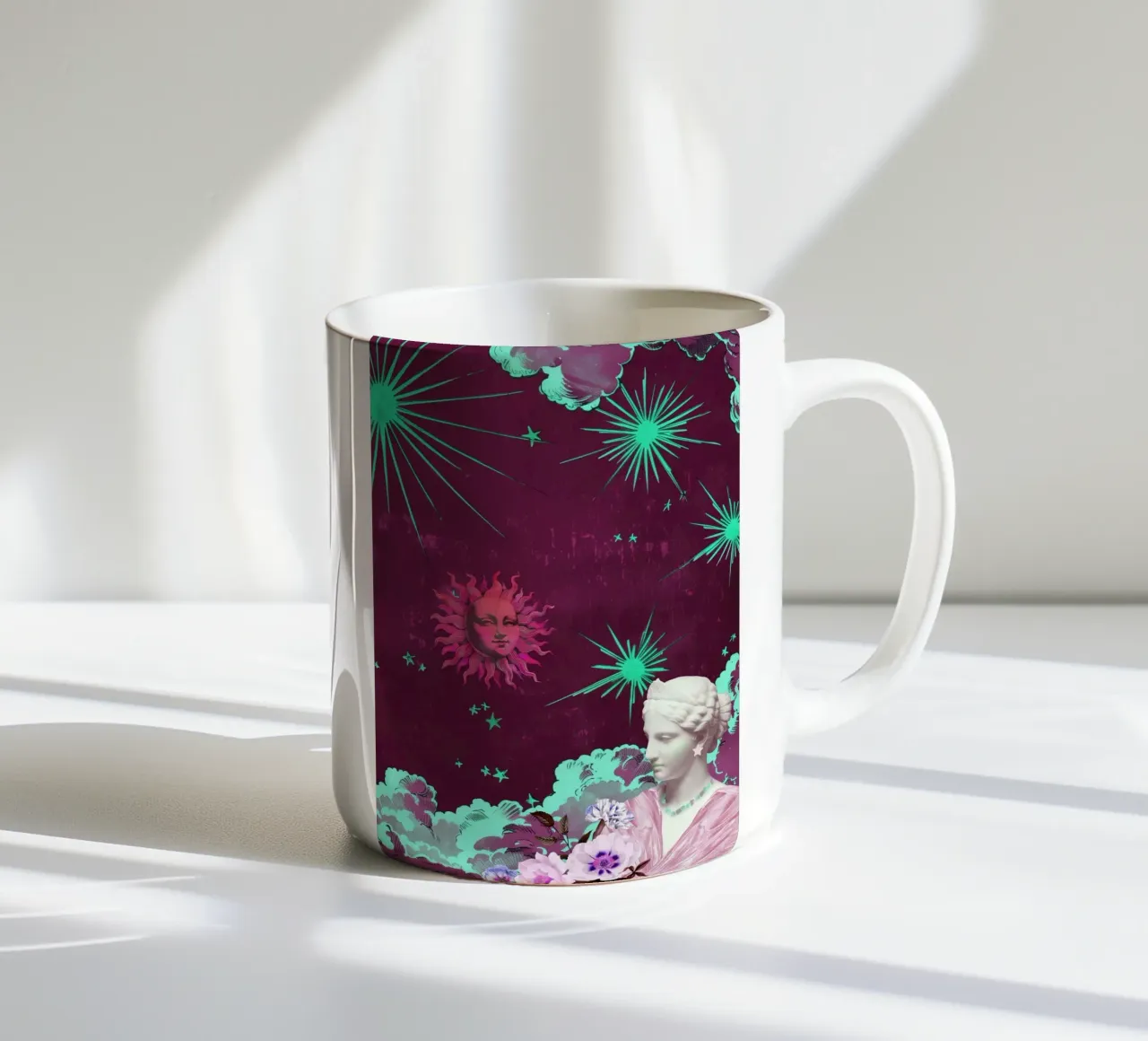 Purple Celestial Maximalist Art tazza in ceramica da GraceDigitalArtCo