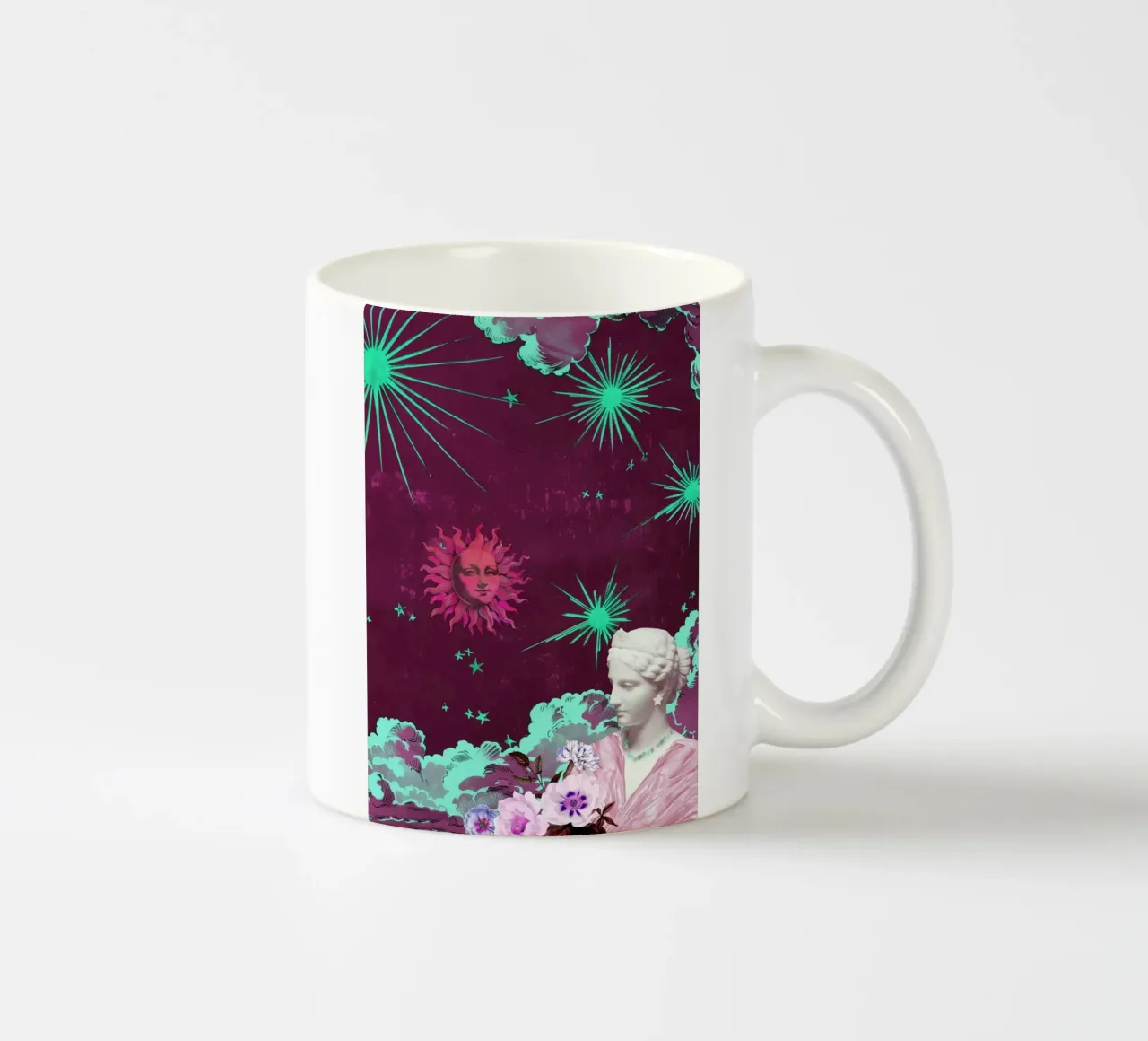 Purple Celestial Maximalist Art tazza in ceramica da GraceDigitalArtCo