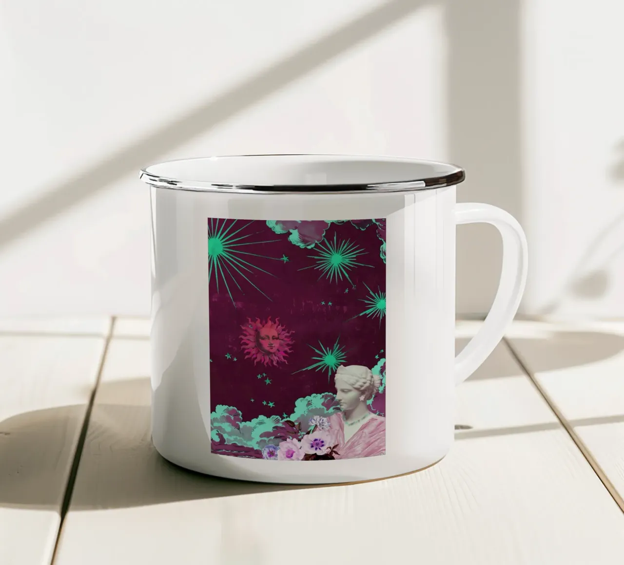Purple Celestial Maximalist Art tazza in smalto da GraceDigitalArtCo