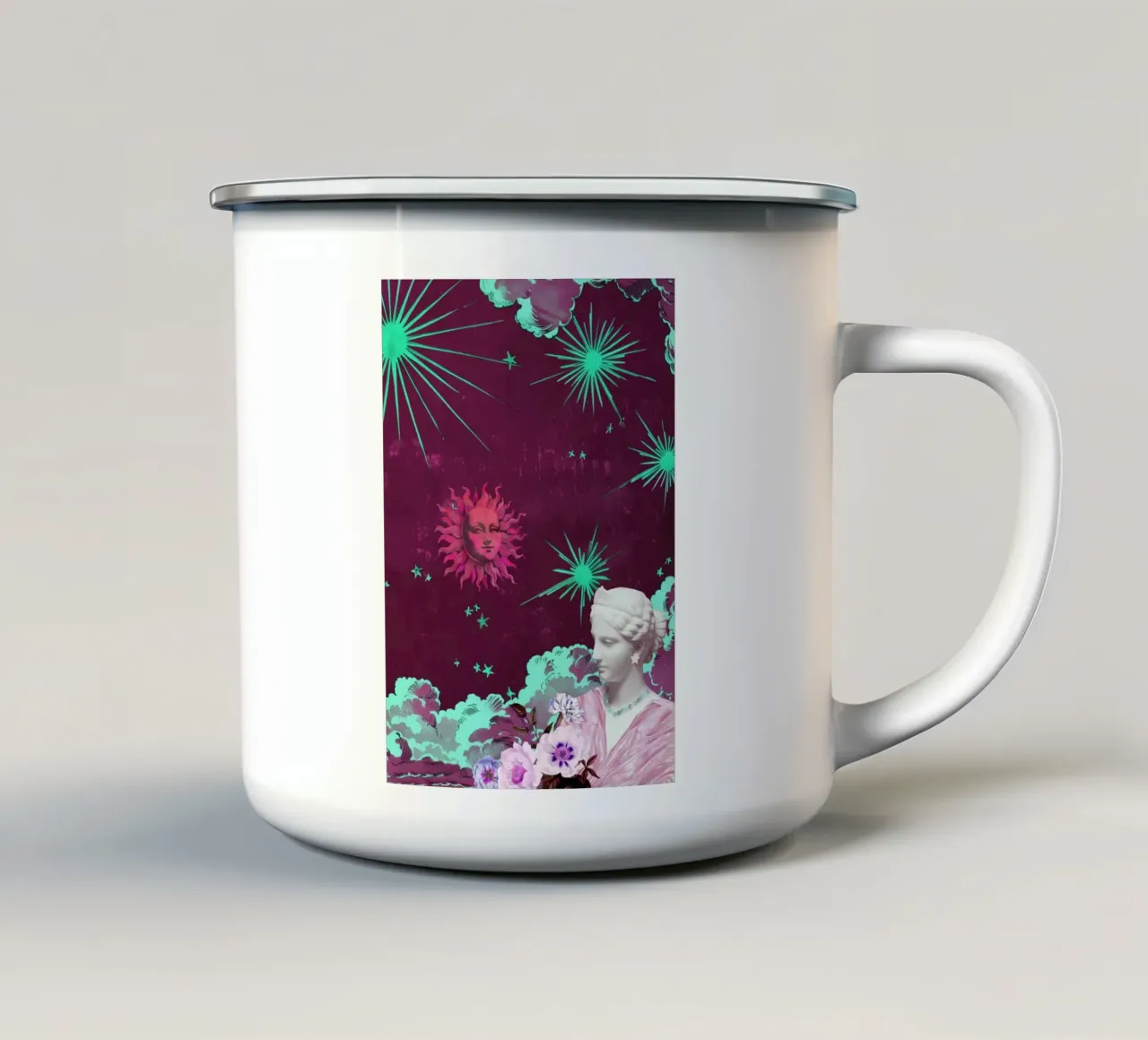 Purple Celestial Maximalist Art tazza in smalto da GraceDigitalArtCo