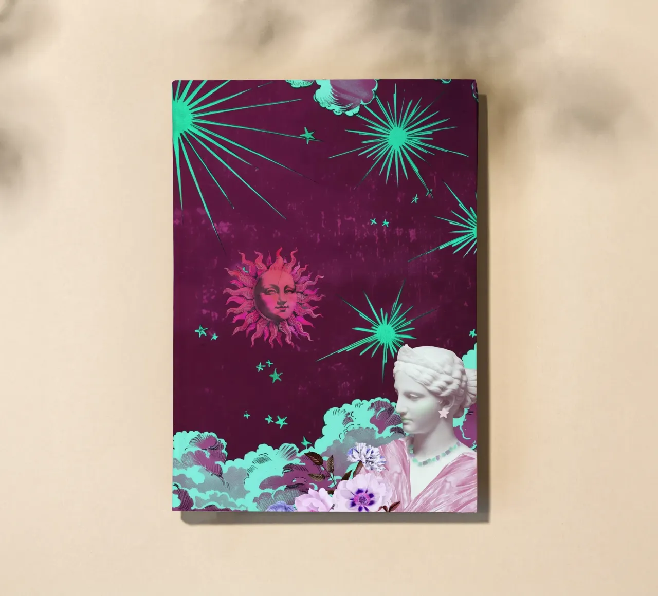 Purple Celestial Maximalist Art notebook by GraceDigitalArtCo