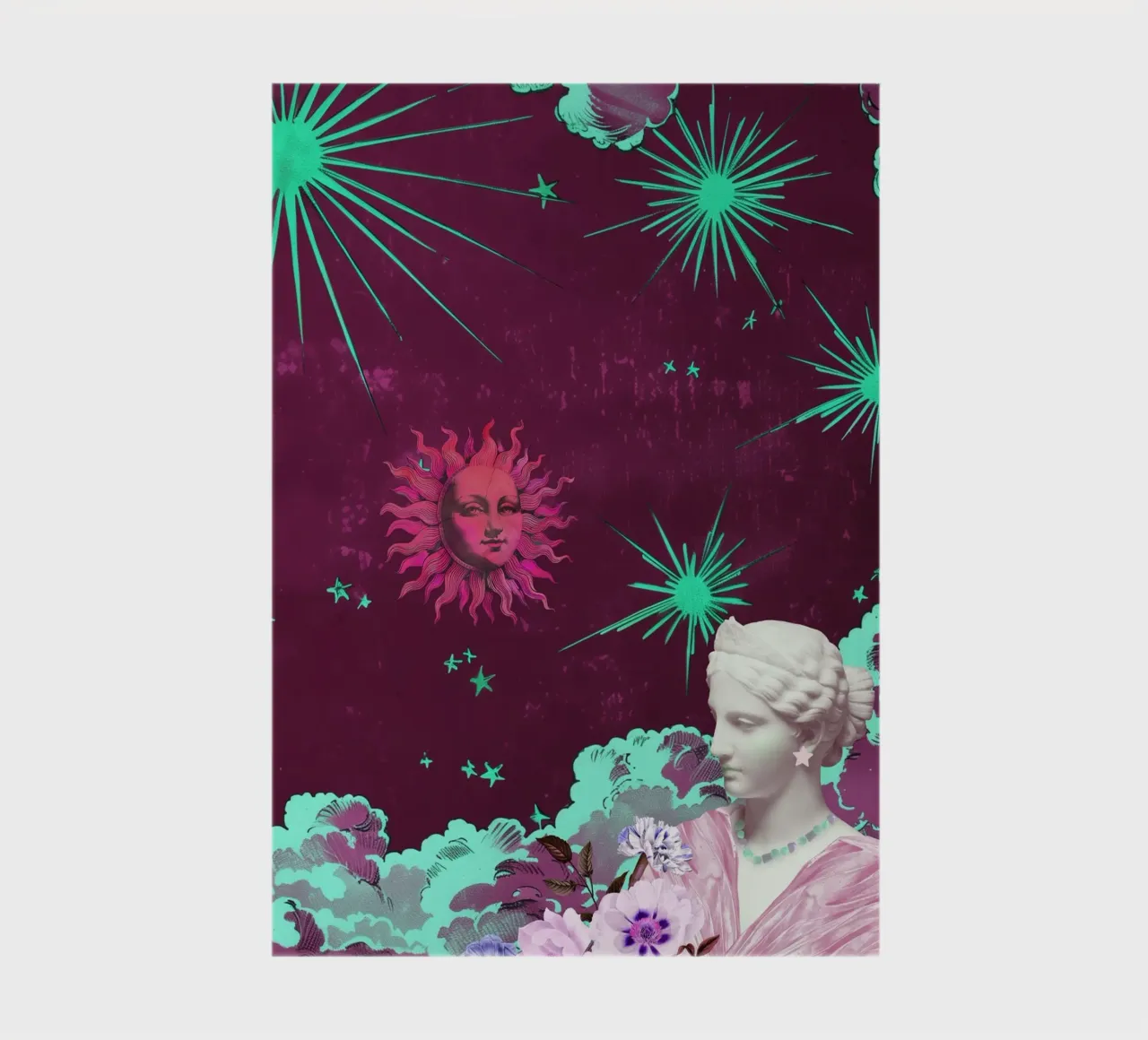 Purple Celestial Maximalist Art notebook by GraceDigitalArtCo