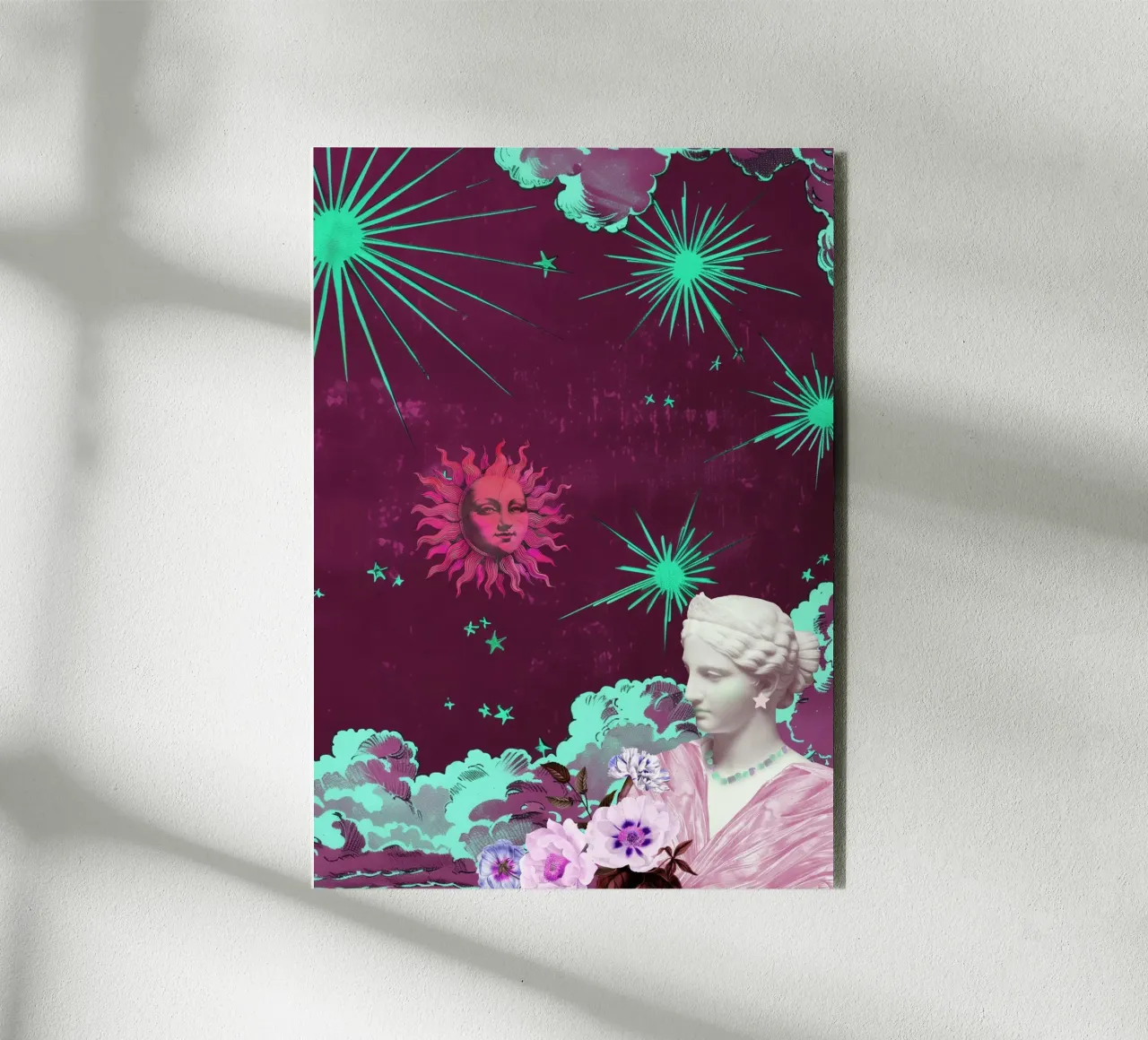 Purple Celestial Maximalist Art alluminio dibond da GraceDigitalArtCo