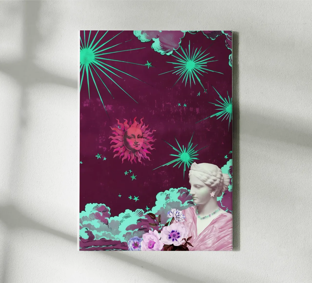Purple Celestial Maximalist Art tela con Cornice a cassetta da GraceDigitalArtCo