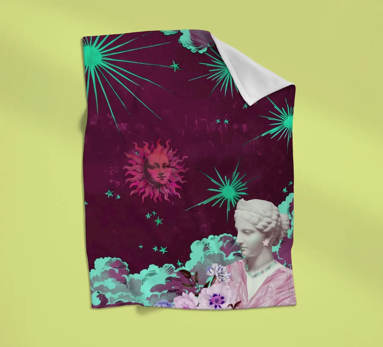 Purple Celestial Maximalist Art coperta in pile da GraceDigitalArtCo