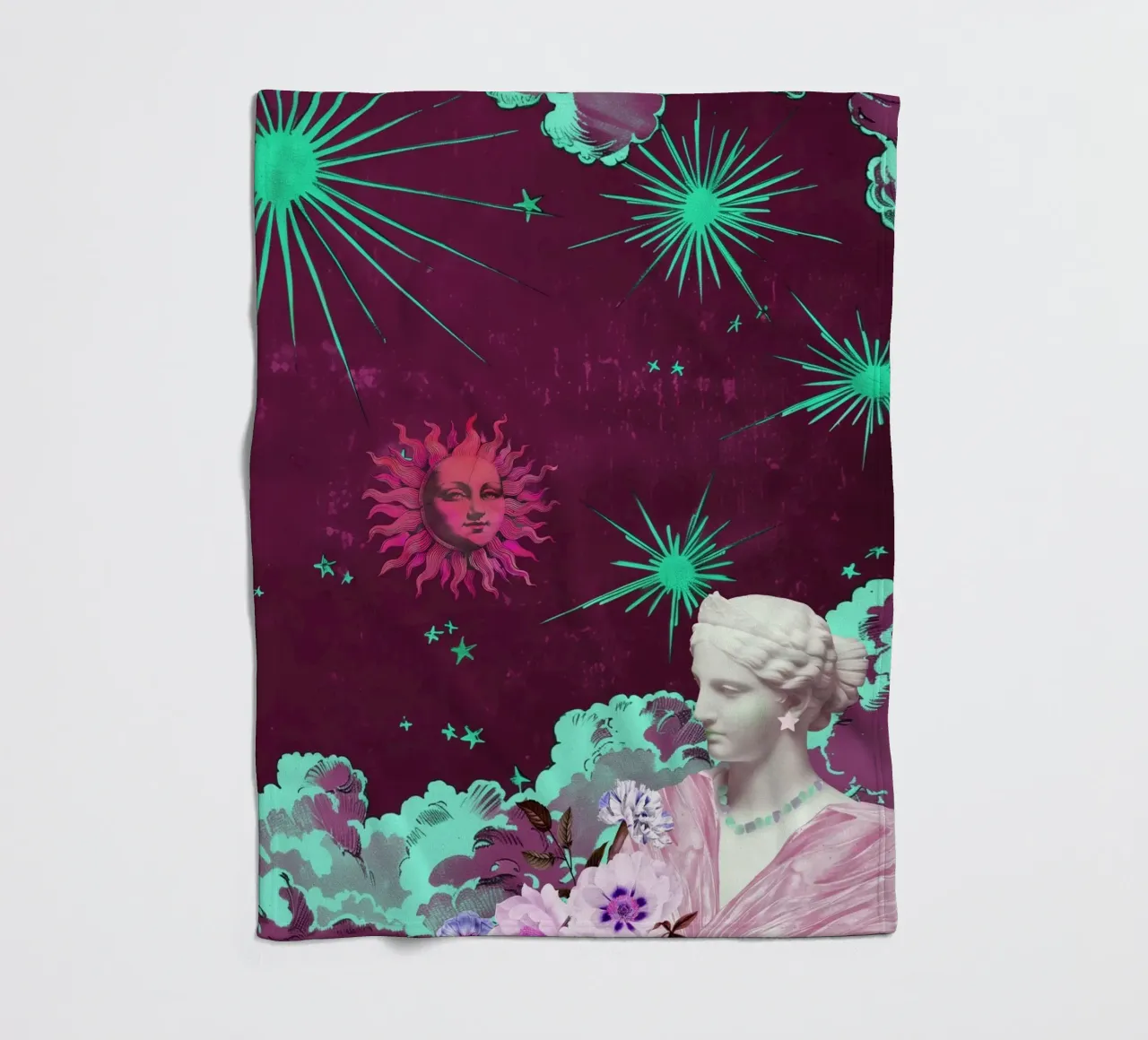 Purple Celestial Maximalist Art coperta in pile da GraceDigitalArtCo