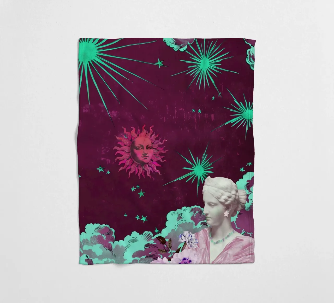 Purple Celestial Maximalist Art coperta in pile da GraceDigitalArtCo