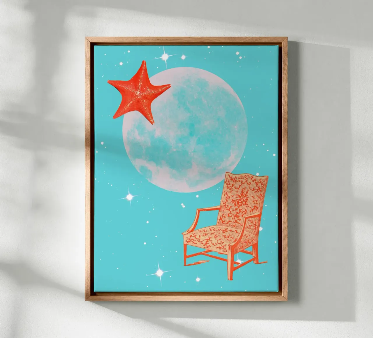 Chair, Moon, Star tela con Cornice a cassetta da MsGonzalez