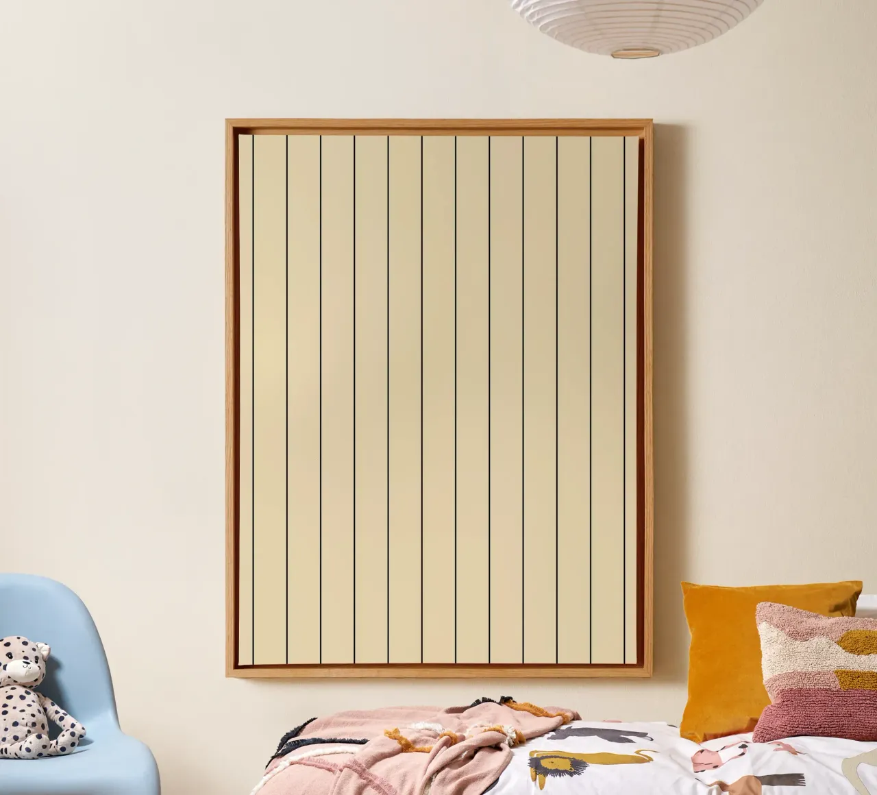 Minimal Basic Classic Stripes | Nero su Beige tela con Cornice a cassetta da Beauty in Simplicity