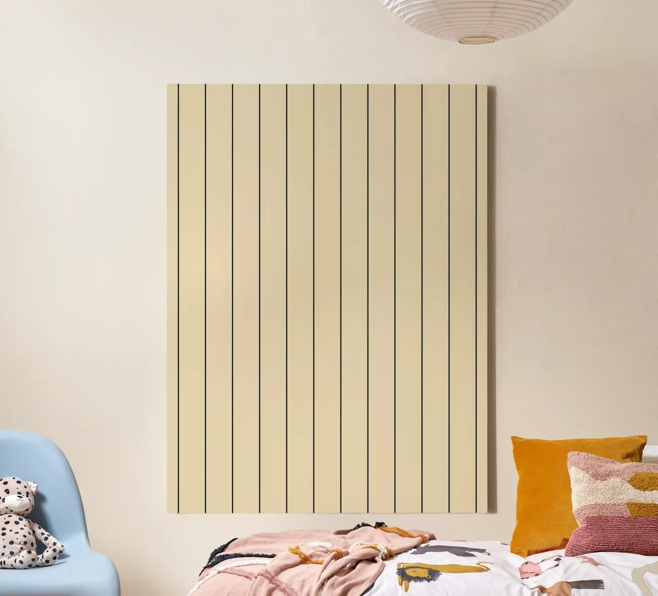 Minimal Basic Classic Stripes | Nero su Beige tela con Cornice a cassetta da Beauty in Simplicity