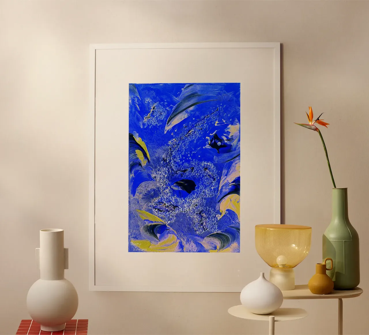 IDEAL GIFT 68 invers. poster con telaio in alluminio da Thierry Vobmann Abstract painting