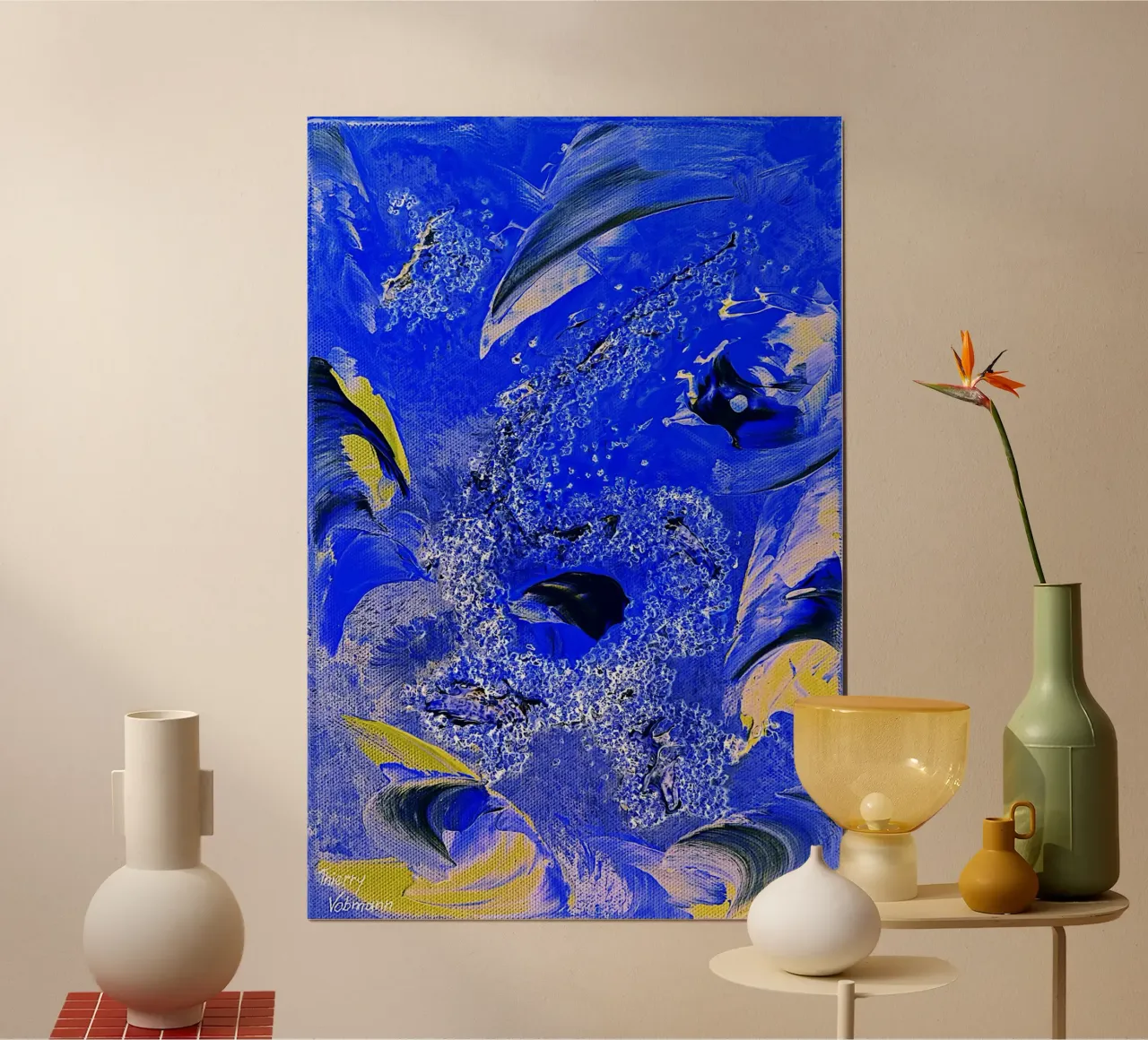 IDEAL GIFT 68 invers. poster con telaio in alluminio da Thierry Vobmann Abstract painting