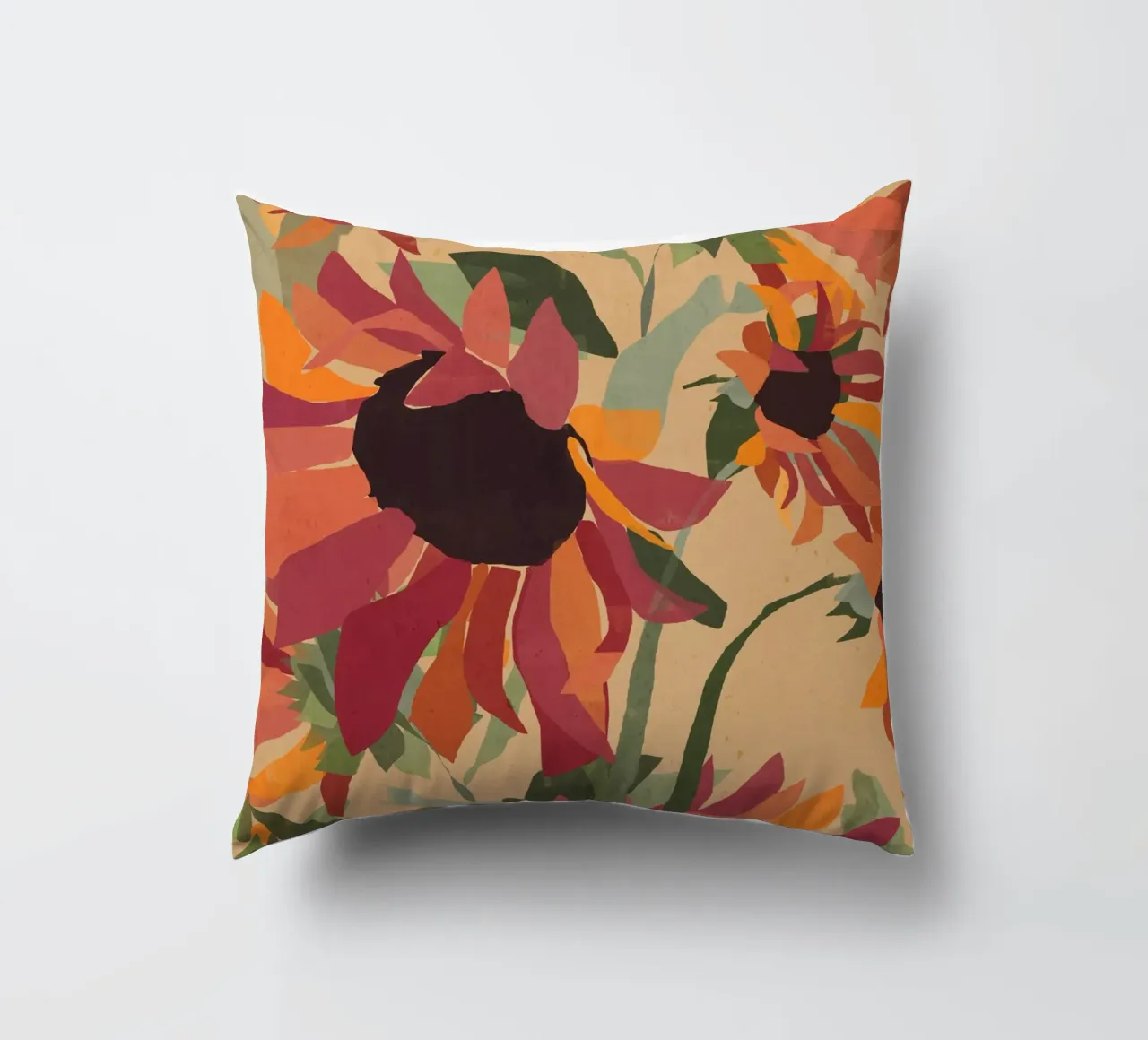 Sunflowers 7 decorative cushion by ThingDesign
