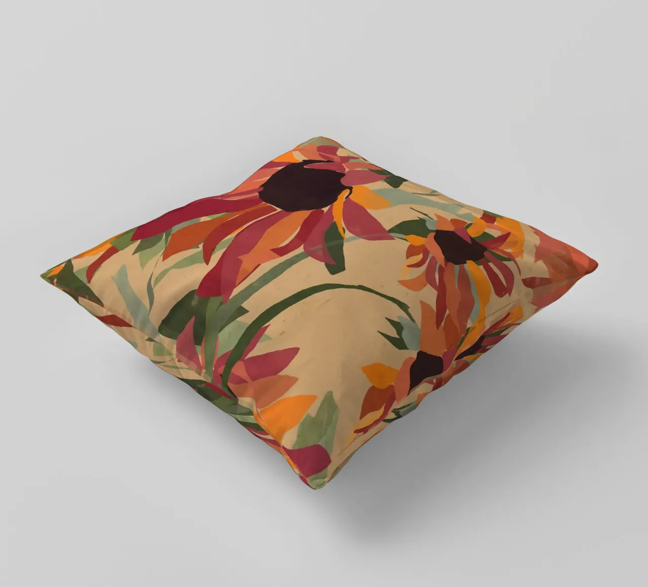 Sunflowers 7 decorative cushion by ThingDesign