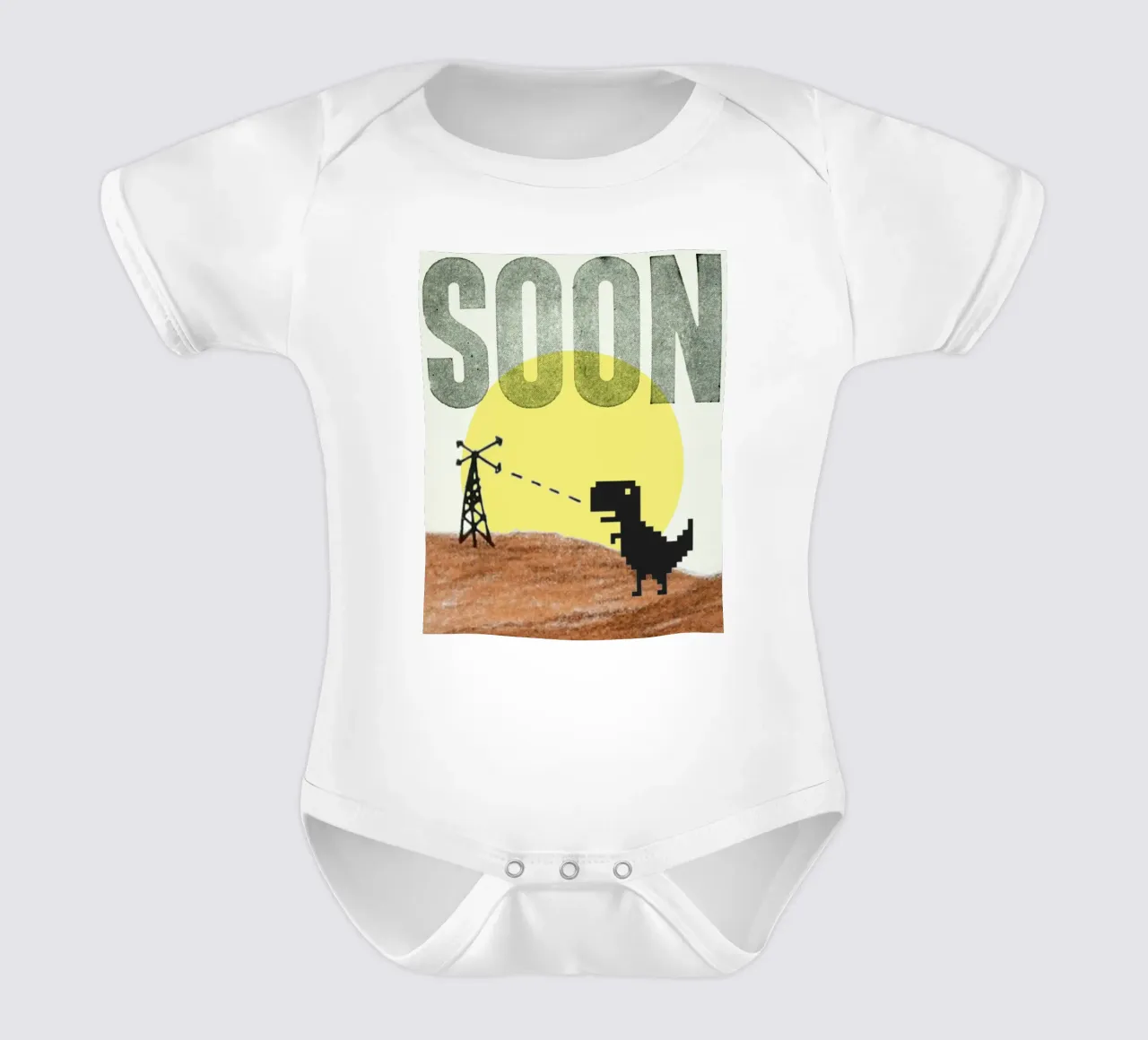 Soon (Internet Dinosaur) body neonato maniche corte da MsGonzalez