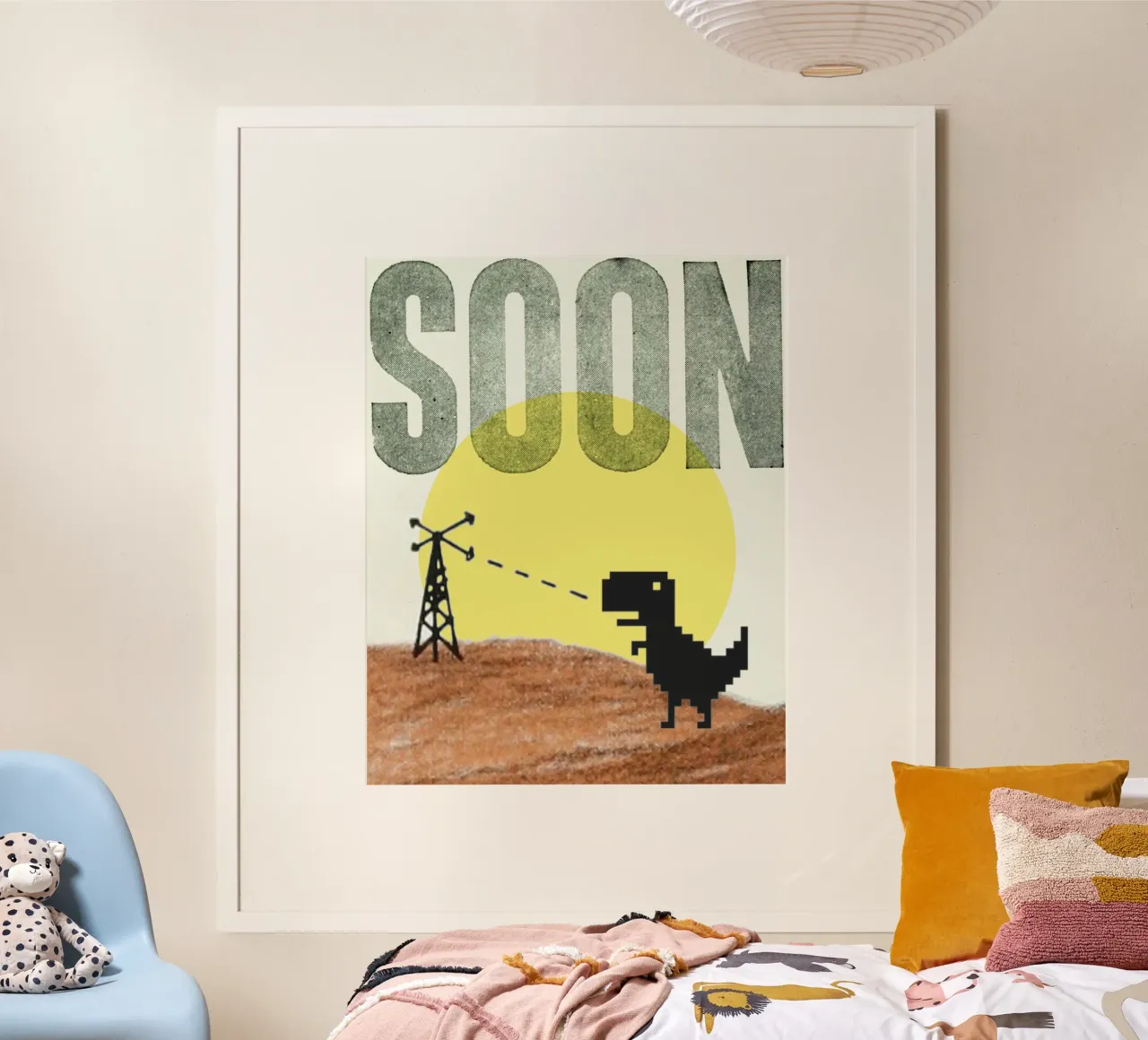 Soon (Internet Dinosaur) poster con telaio in alluminio da MsGonzalez