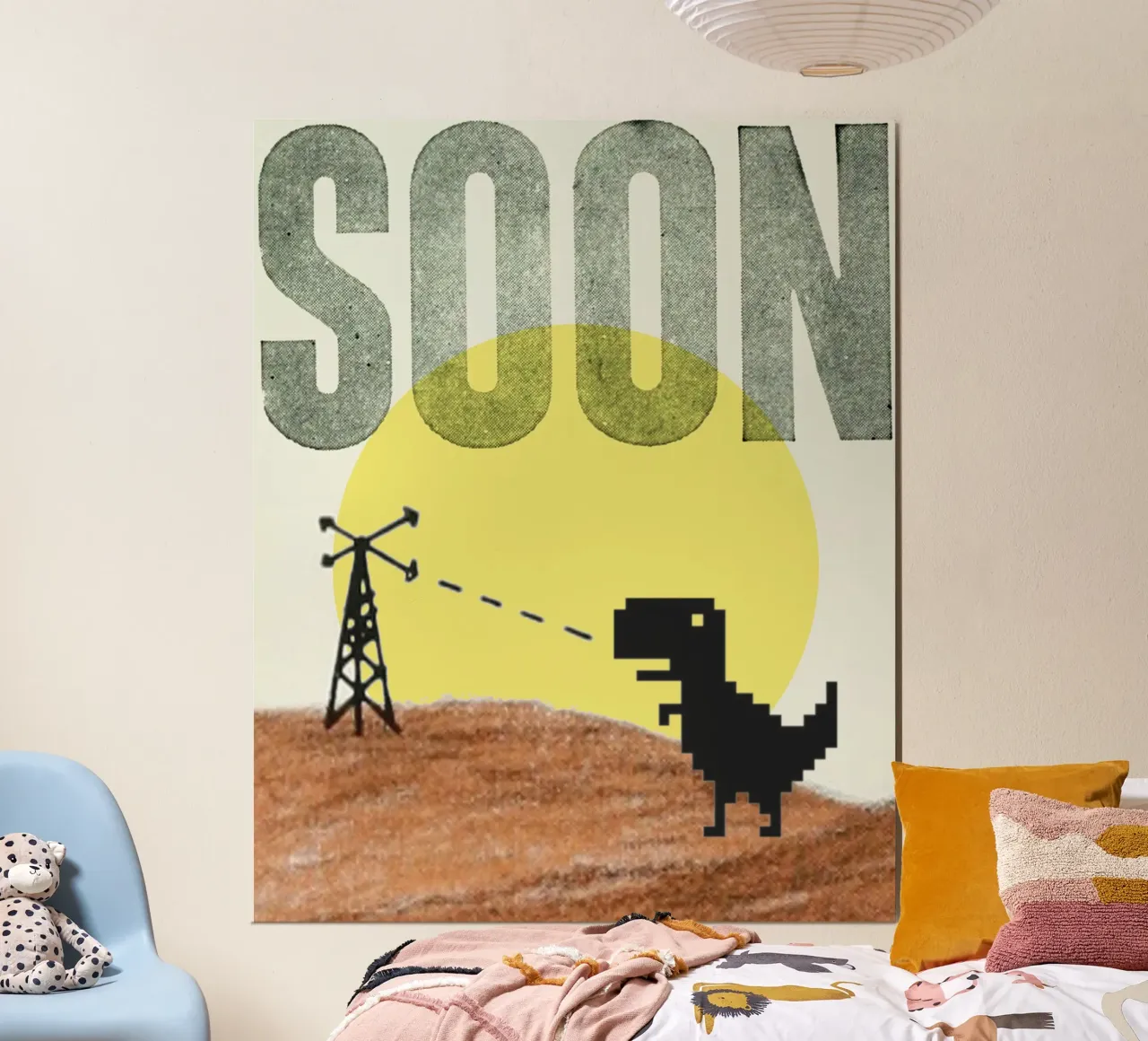 Soon (Internet Dinosaur) poster con telaio in alluminio da MsGonzalez