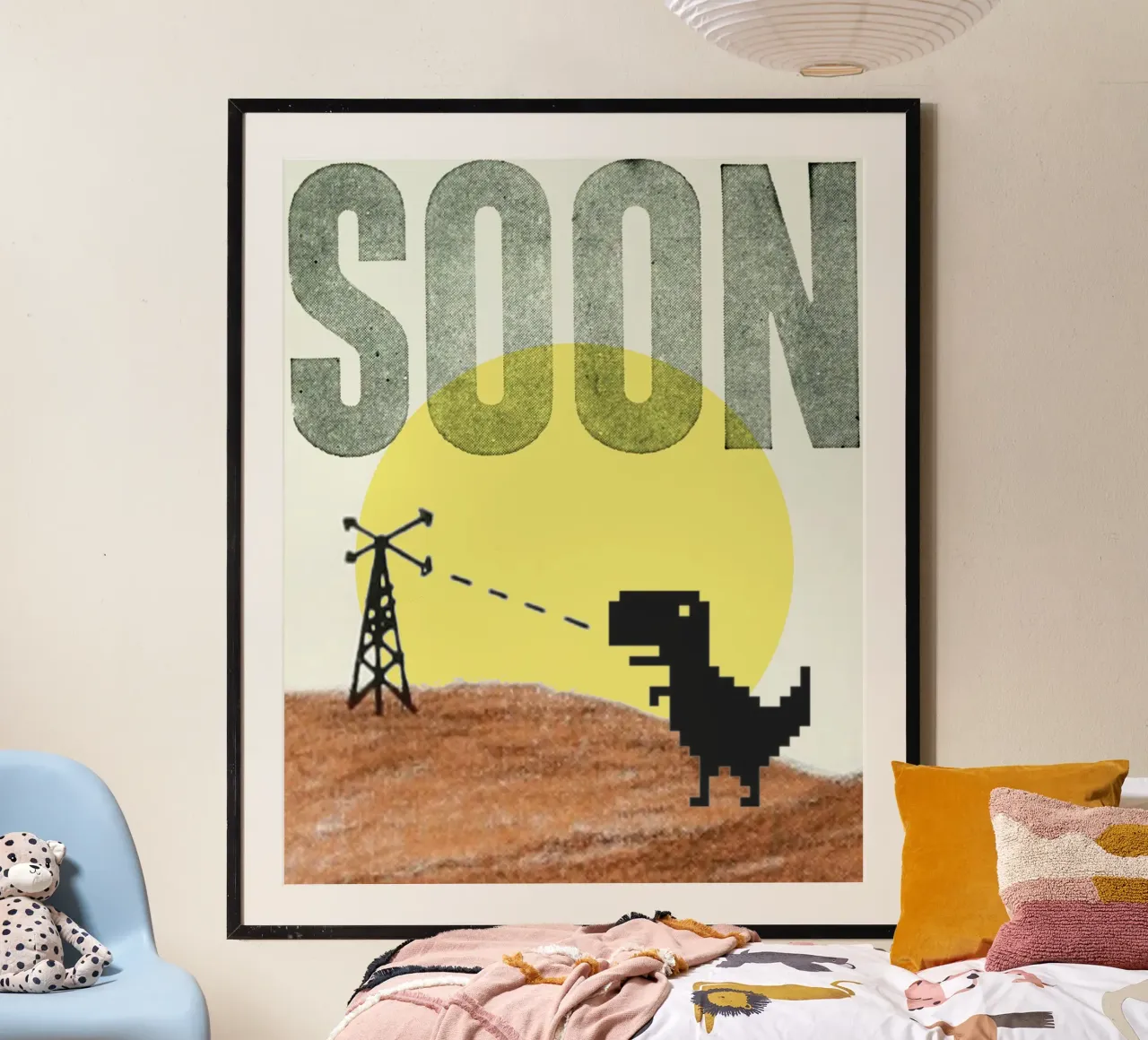 Soon (Internet Dinosaur) poster con telaio in alluminio da MsGonzalez