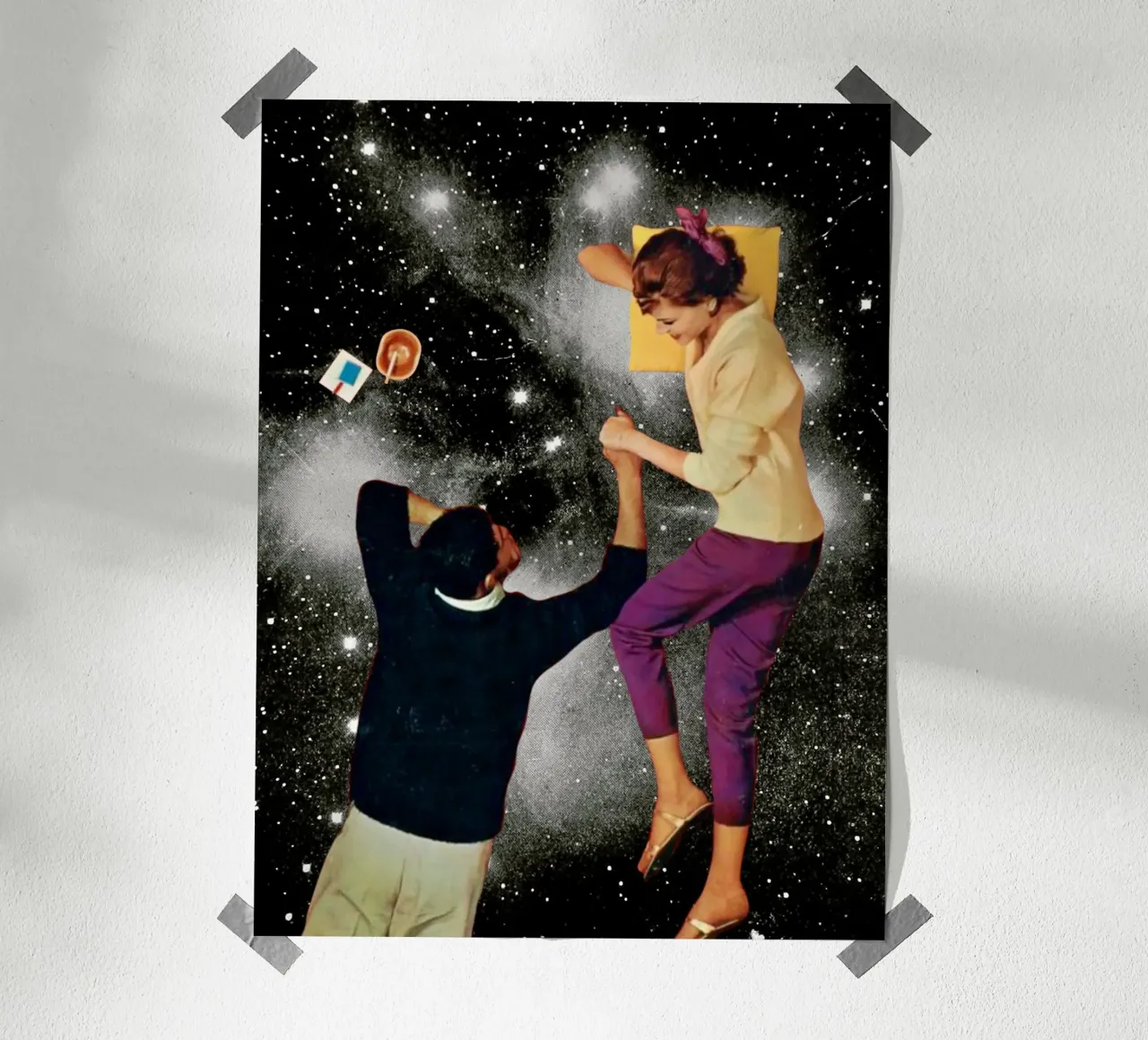You and I (Cosmic Love) poster con telaio in legno da MsGonzalez