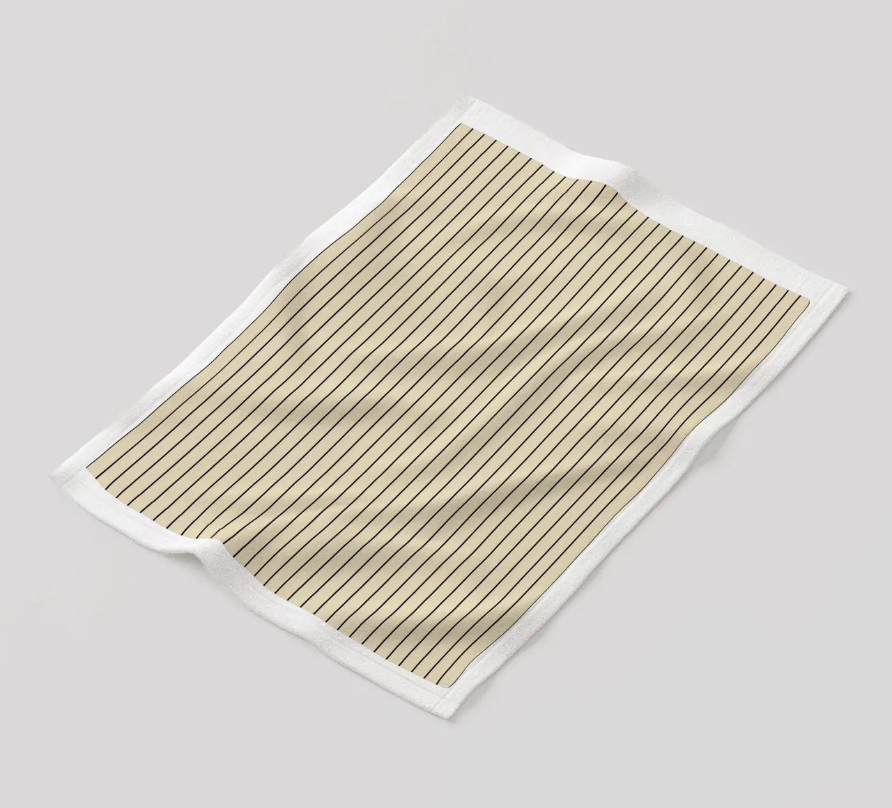 Minimal Basic Klassischer Nadelstreifen | Schwarz auf Beige Fleecedecke von Beauty in Simplicity