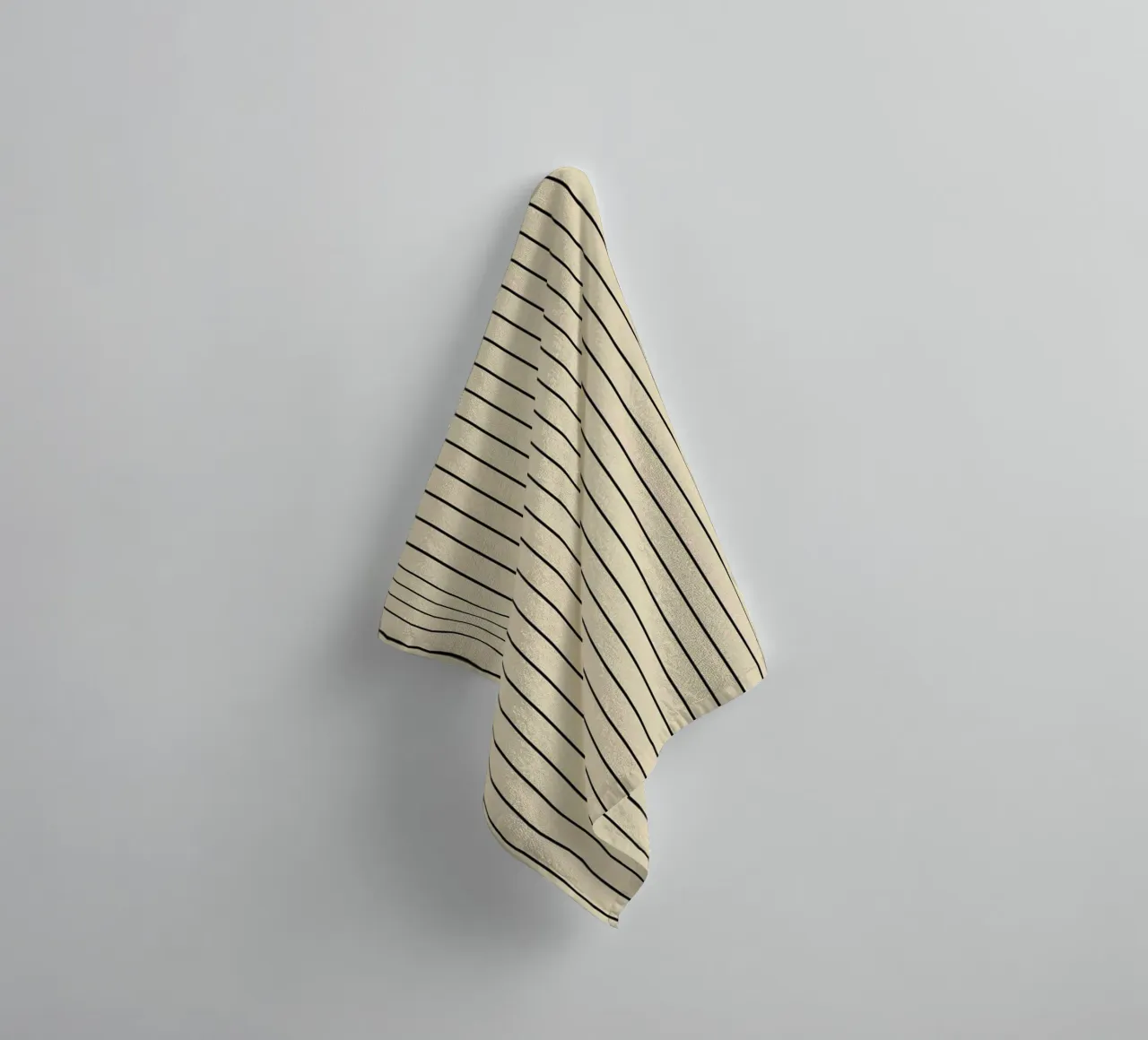 Minimal Basic Classic Pinstripe | Nero su Beige asciugamano da bagno da Beauty in Simplicity