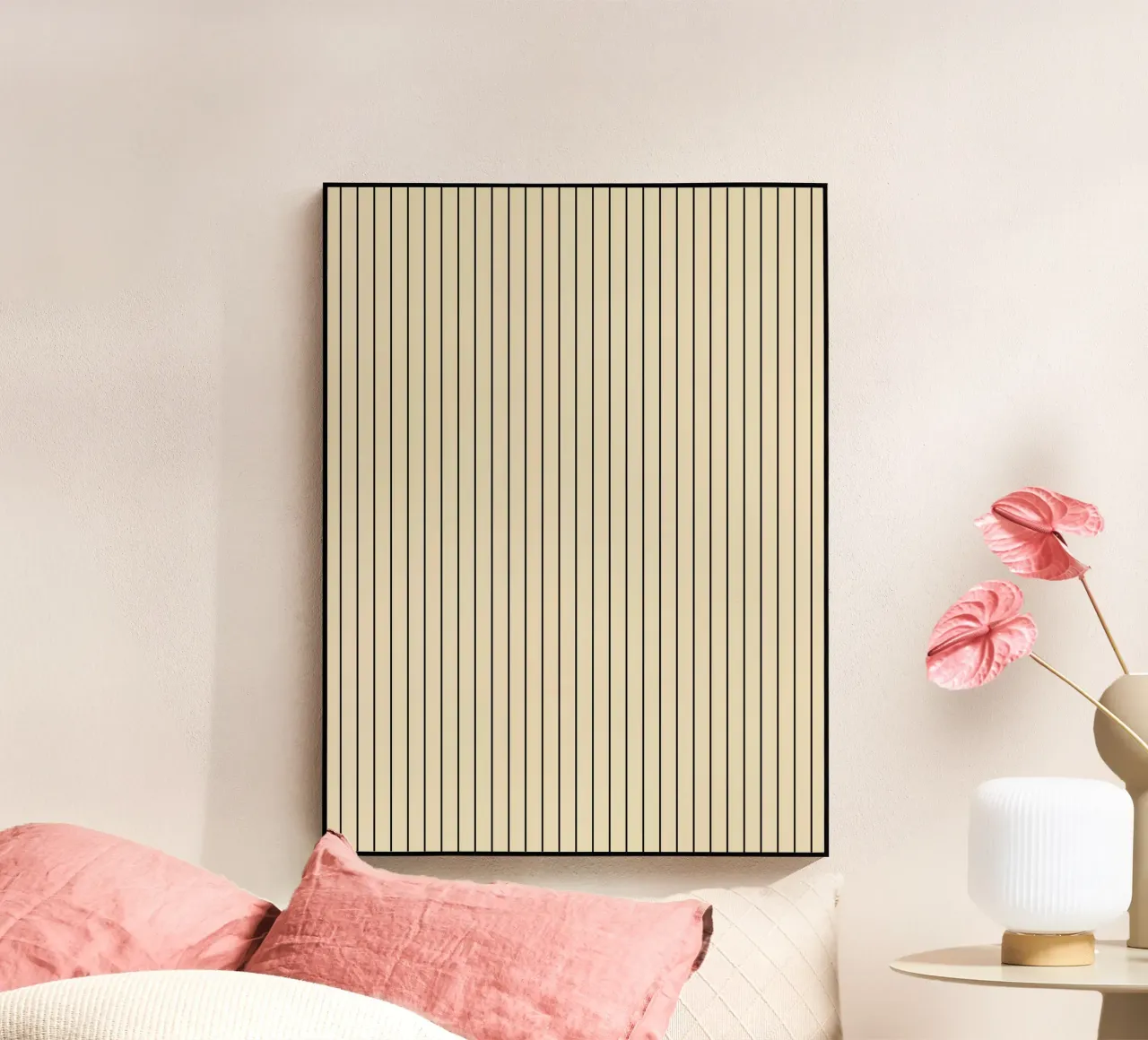 Minimal Basic Classic Pinstripe | Nero su Beige plexiglass da Beauty in Simplicity