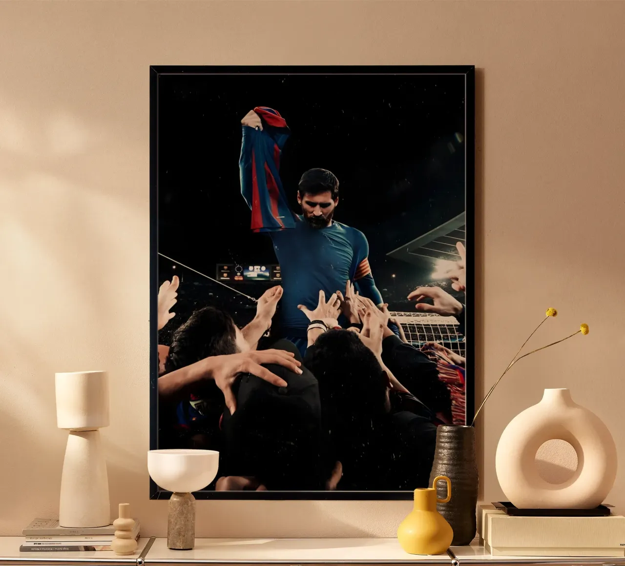 Lionel Messi poster con telaio in plastica da Low poly art